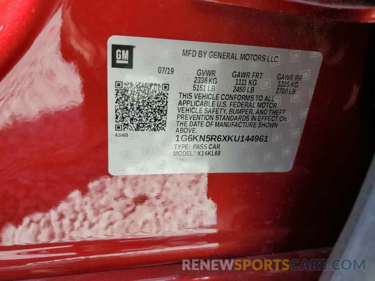 13 fotografías del automóvil dañado 1G6KN5R6XKU144961 CADILLAC CT6 2019