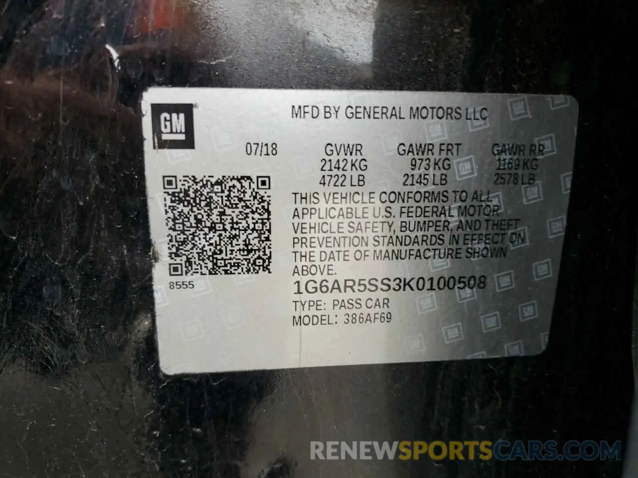 12 fotografías del automóvil dañado 1G6AR5SS3K0100508 CADILLAC CTS 2019
