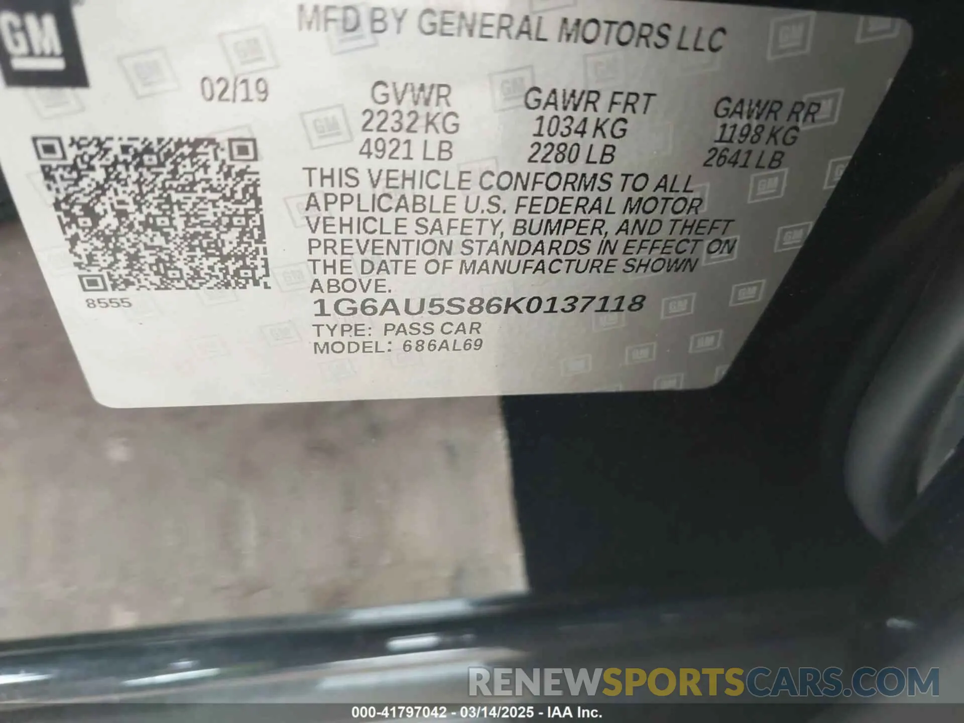 9 fotografías del automóvil dañado 1G6AU5S86K0137118 CADILLAC CTS 2019