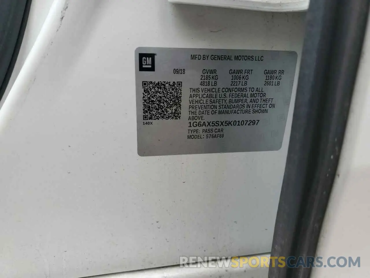 12 fotografías del automóvil dañado 1G6AX5SX5K0107297 CADILLAC CTS 2019