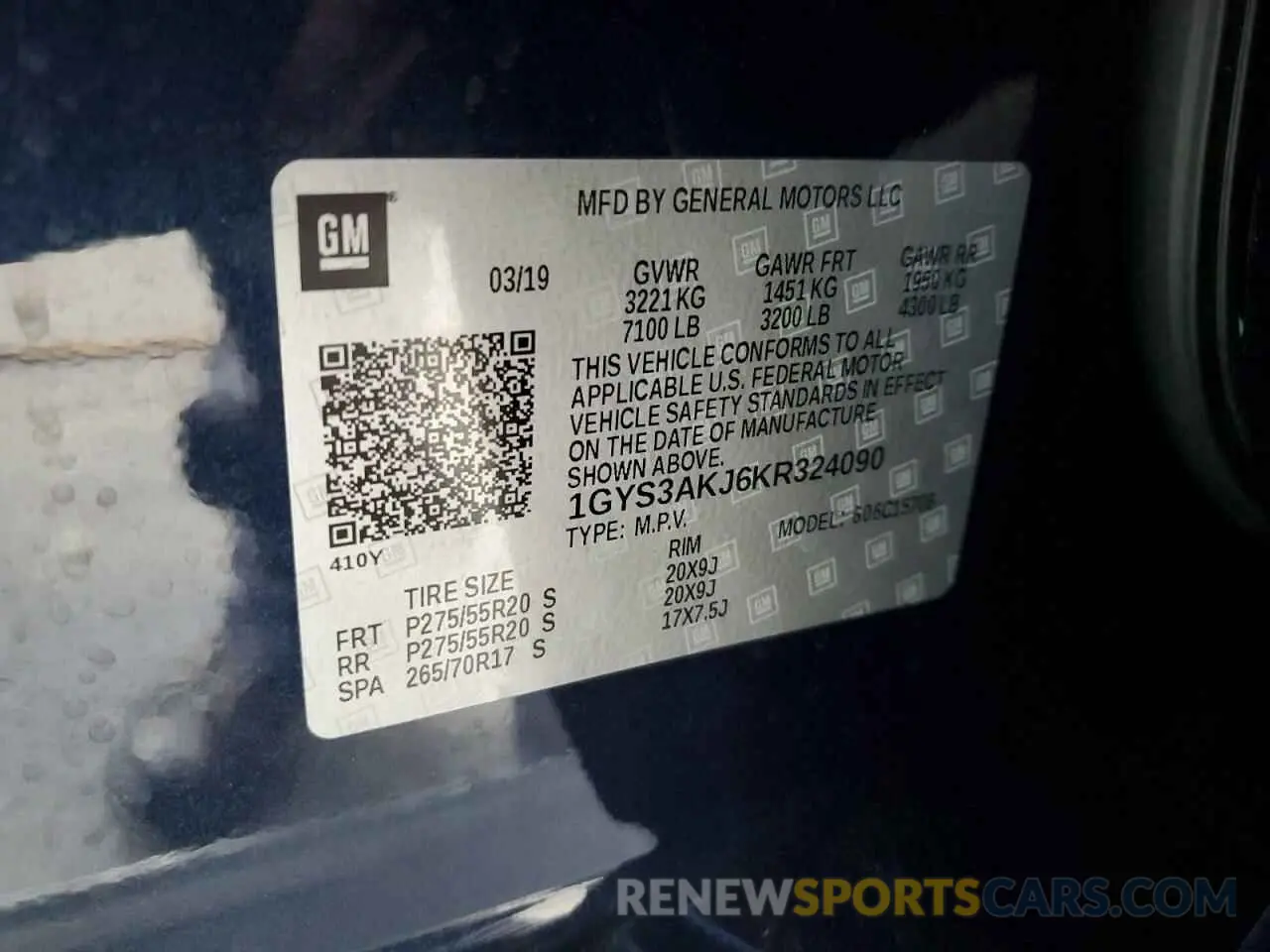 15 fotografías del automóvil dañado 1GYS3AKJ6KR324090 CADILLAC ESCALADE 2019