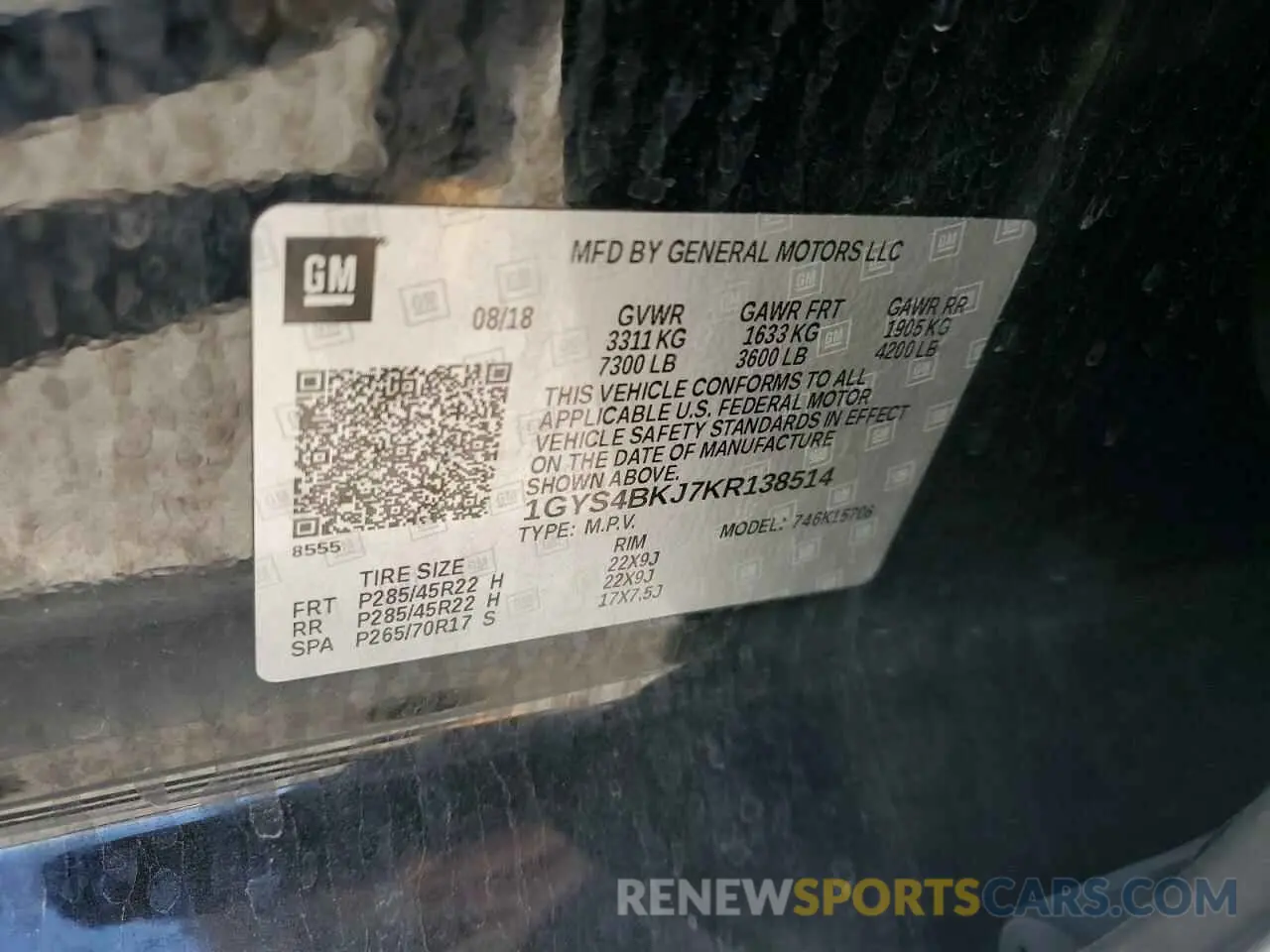 13 fotografías del automóvil dañado 1GYS4BKJ7KR138514 CADILLAC ESCALADE 2019