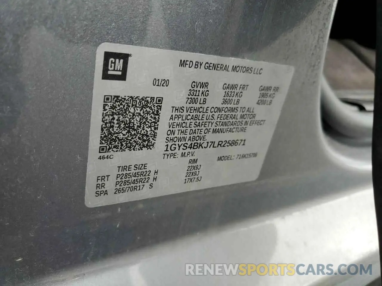 14 fotografías del automóvil dañado 1GYS4BKJ7LR258671 CADILLAC ESCALADE 2020