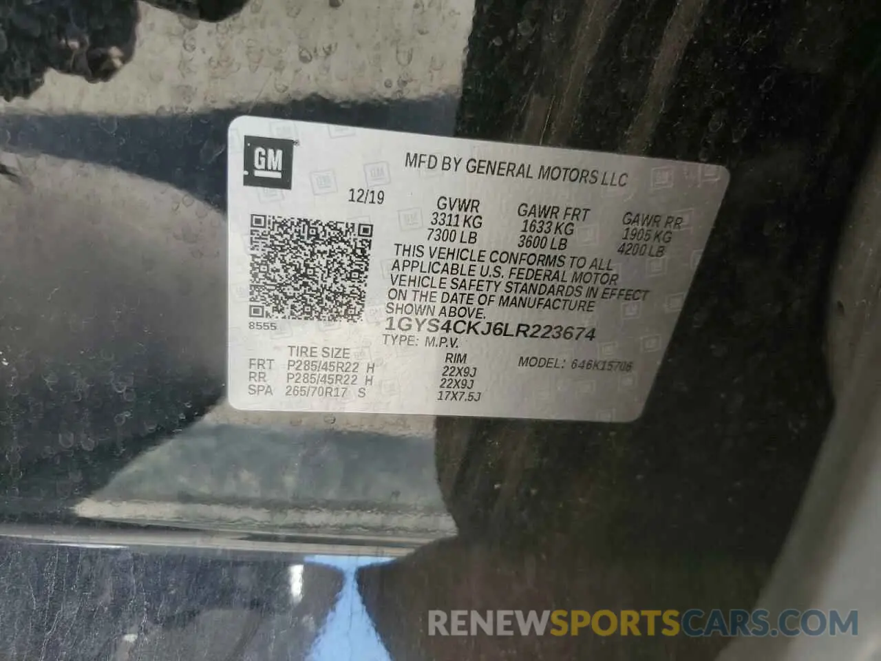 13 fotografías del automóvil dañado 1GYS4CKJ6LR223674 CADILLAC ESCALADE 2020