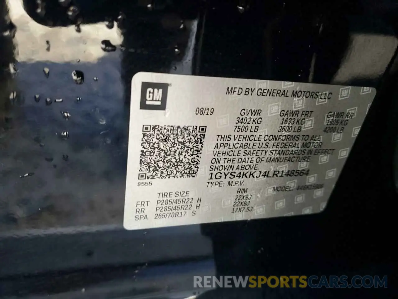 14 fotografías del automóvil dañado 1GYS4KKJ4LR148564 CADILLAC ESCALADE 2020