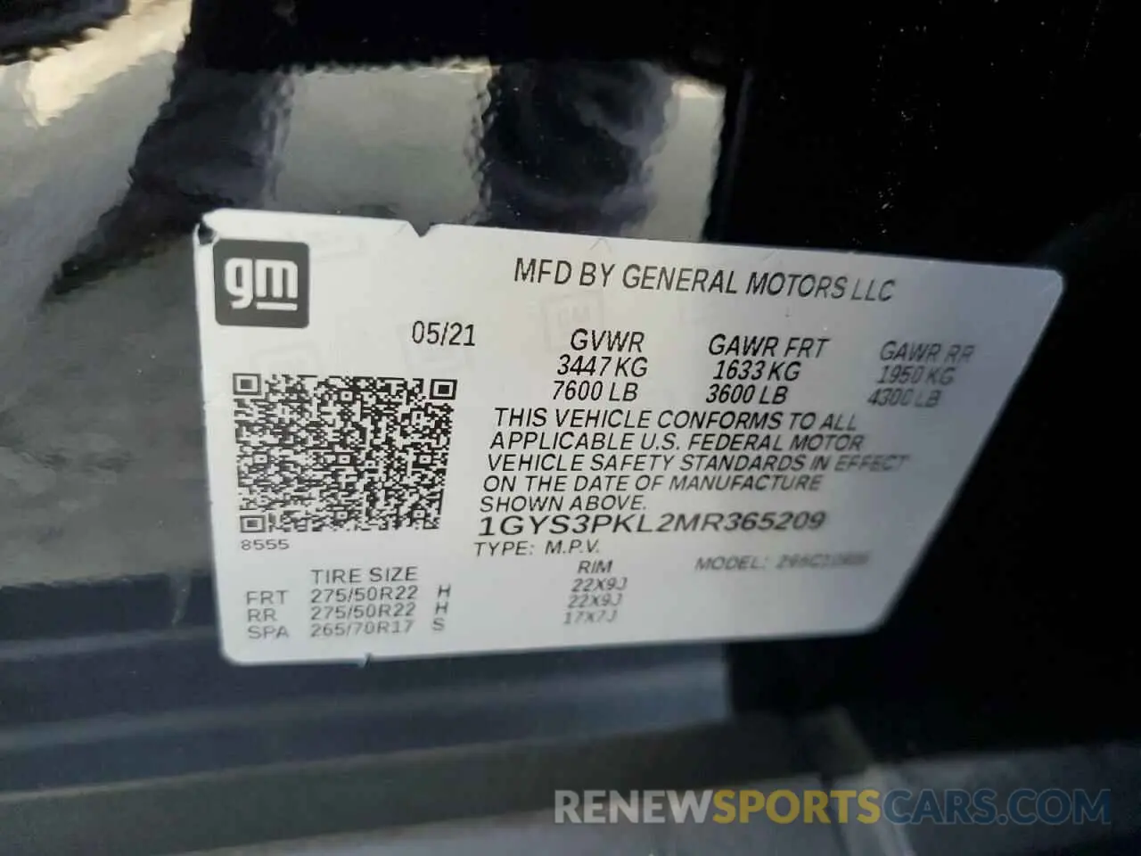 13 fotografías del automóvil dañado 1GYS3PKL2MR365209 CADILLAC ESCALADE 2021