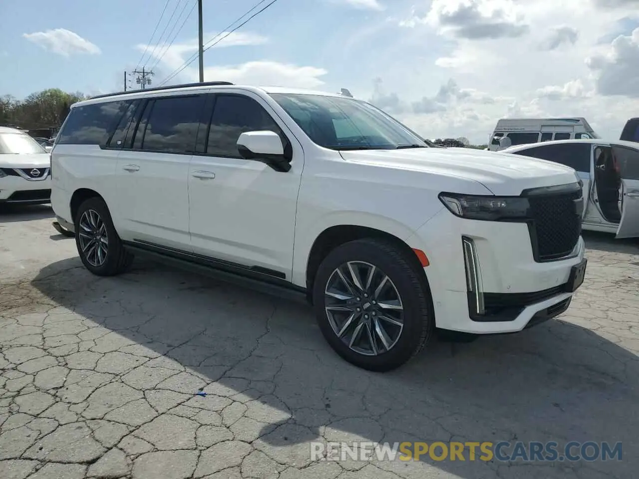 4 fotografías del automóvil dañado 1GYS3RKL3MR279550 CADILLAC ESCALADE 2021
