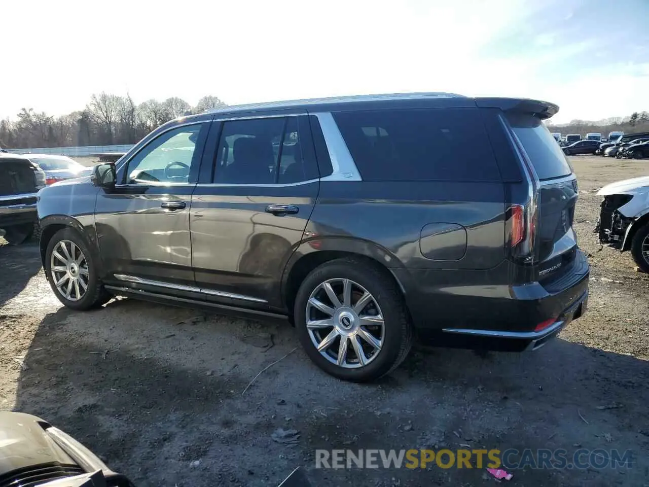 2 fotografías del automóvil dañado 1GYS4DKL2MR100902 CADILLAC ESCALADE 2021