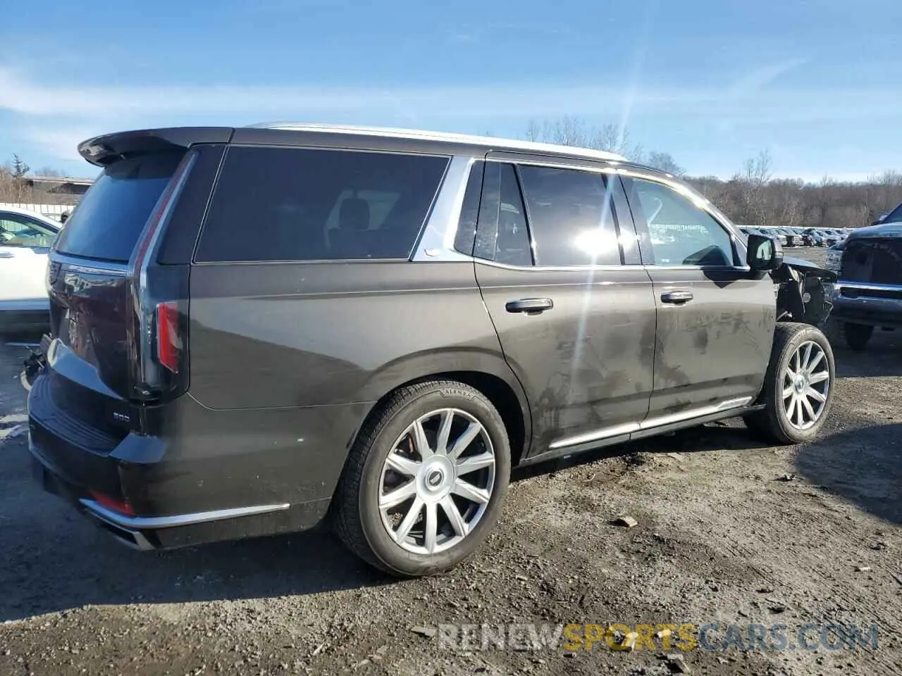 3 fotografías del automóvil dañado 1GYS4DKL2MR100902 CADILLAC ESCALADE 2021