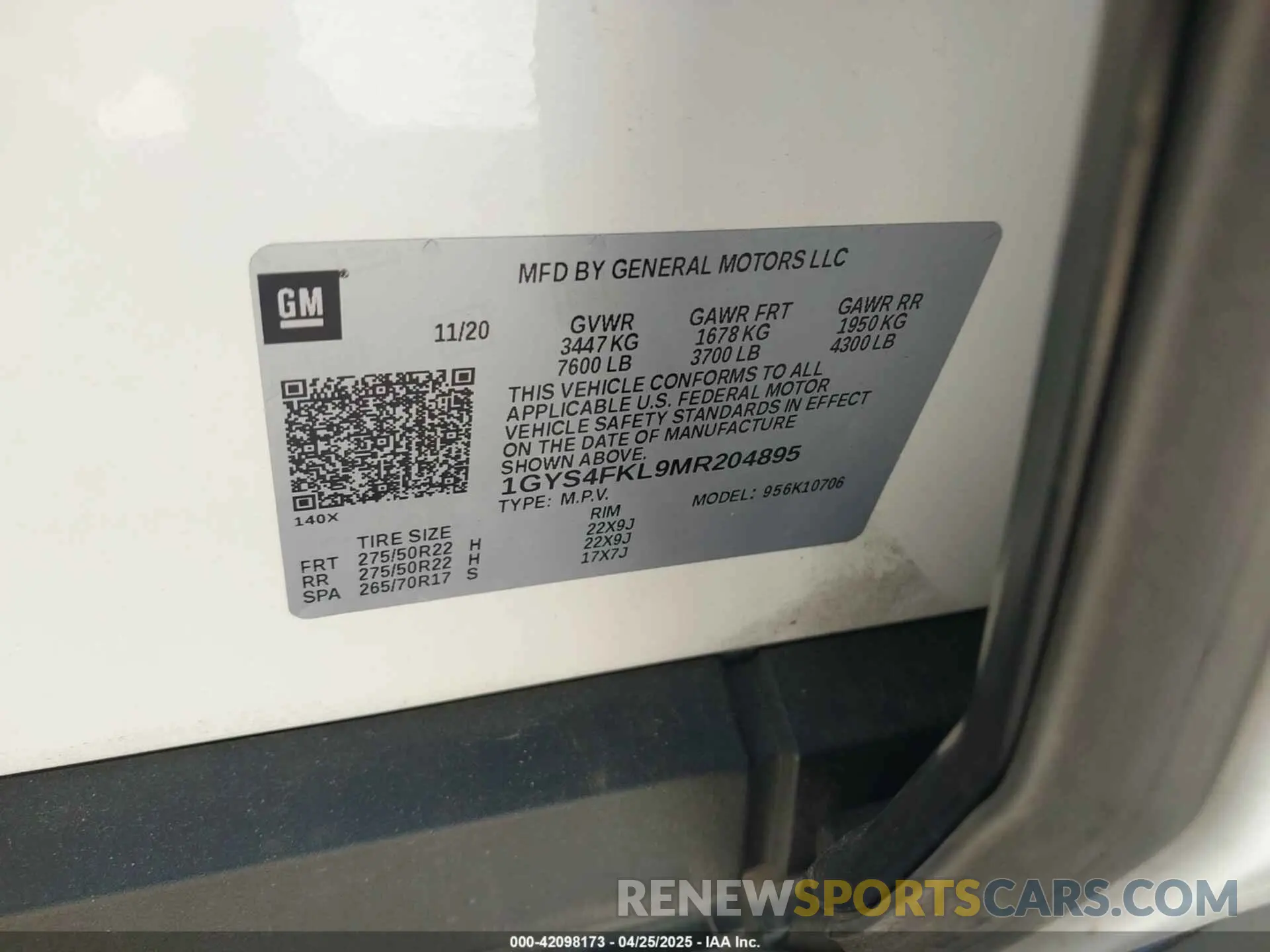 9 fotografías del automóvil dañado 1GYS4FKL9MR204895 CADILLAC ESCALADE 2021