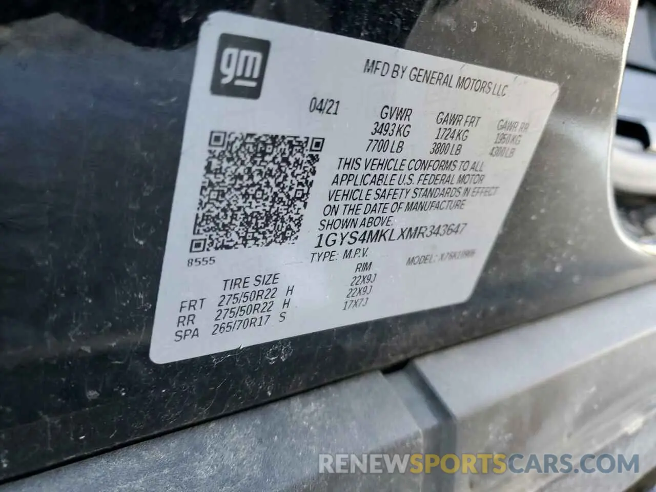 13 fotografías del automóvil dañado 1GYS4MKLXMR343647 CADILLAC ESCALADE 2021