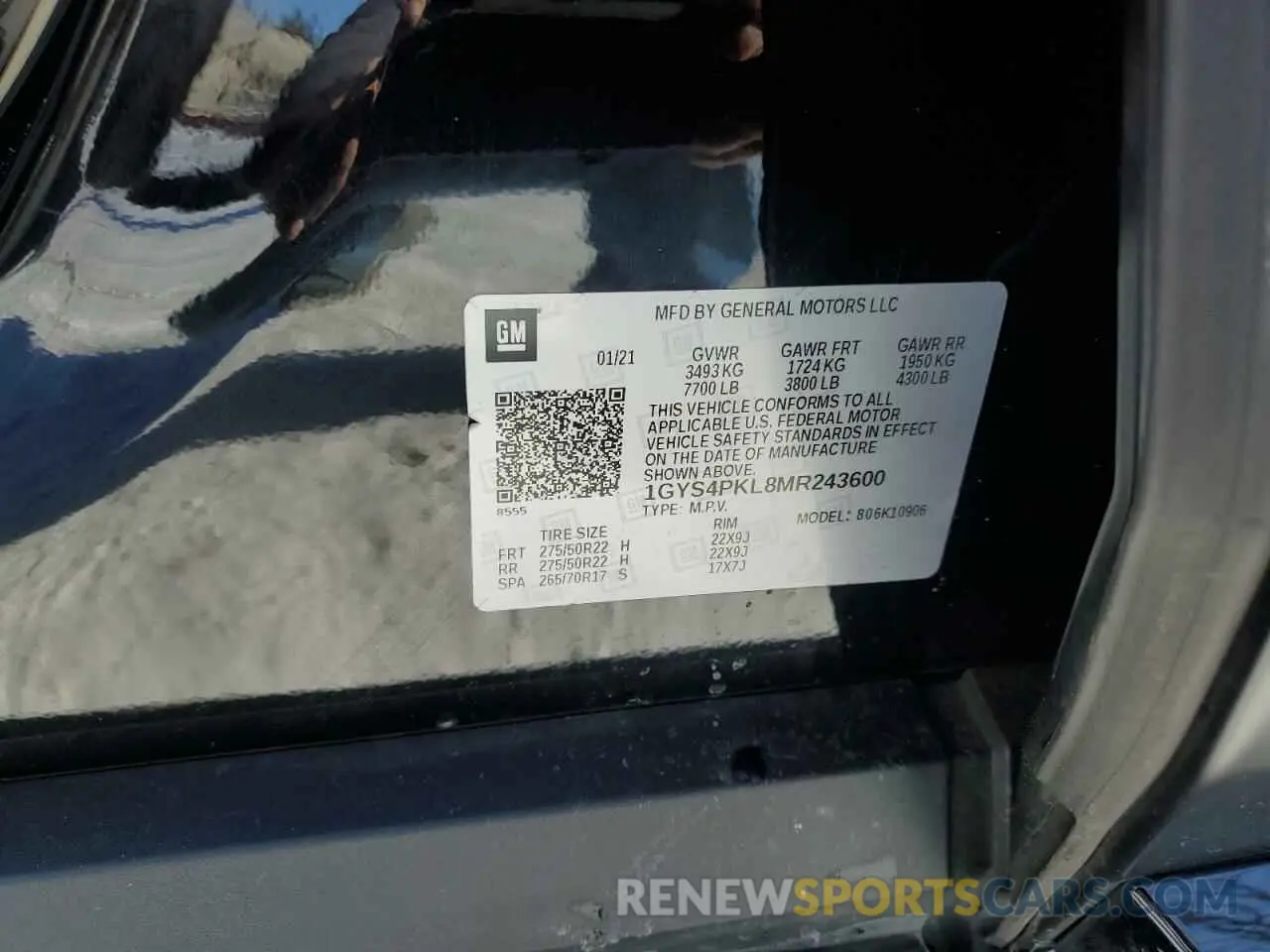 13 fotografías del automóvil dañado 1GYS4PKL8MR243600 CADILLAC ESCALADE 2021