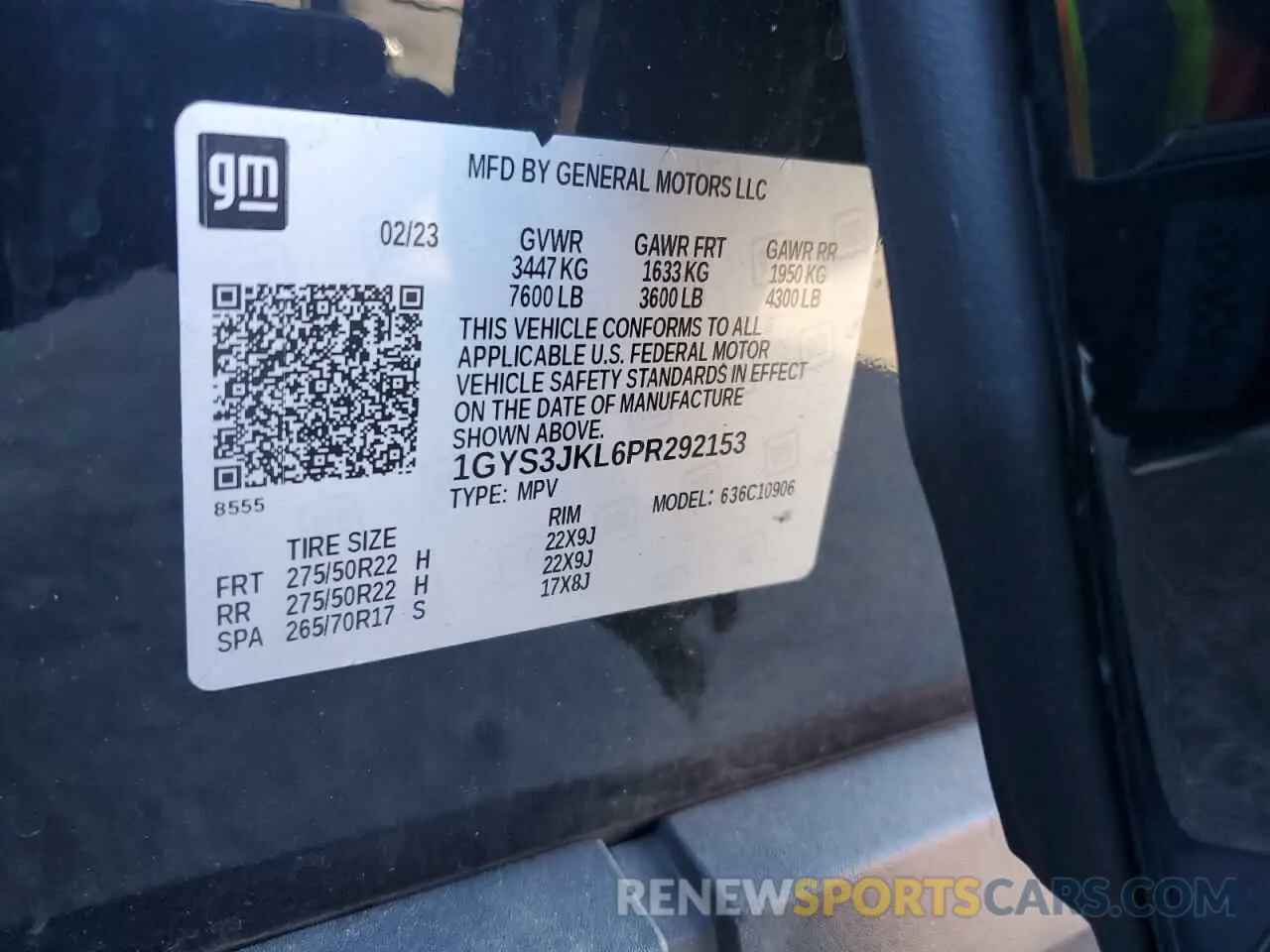13 fotografías del automóvil dañado 1GYS3JKL6PR292153 CADILLAC ESCALADE 2023