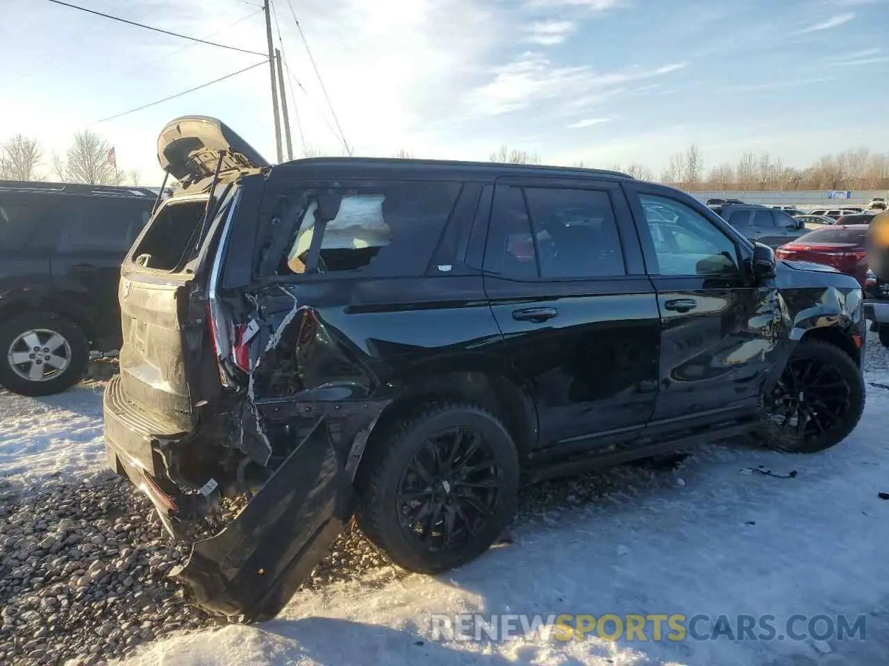 3 fotografías del automóvil dañado 1GYS4FKLXPR131637 CADILLAC ESCALADE 2023