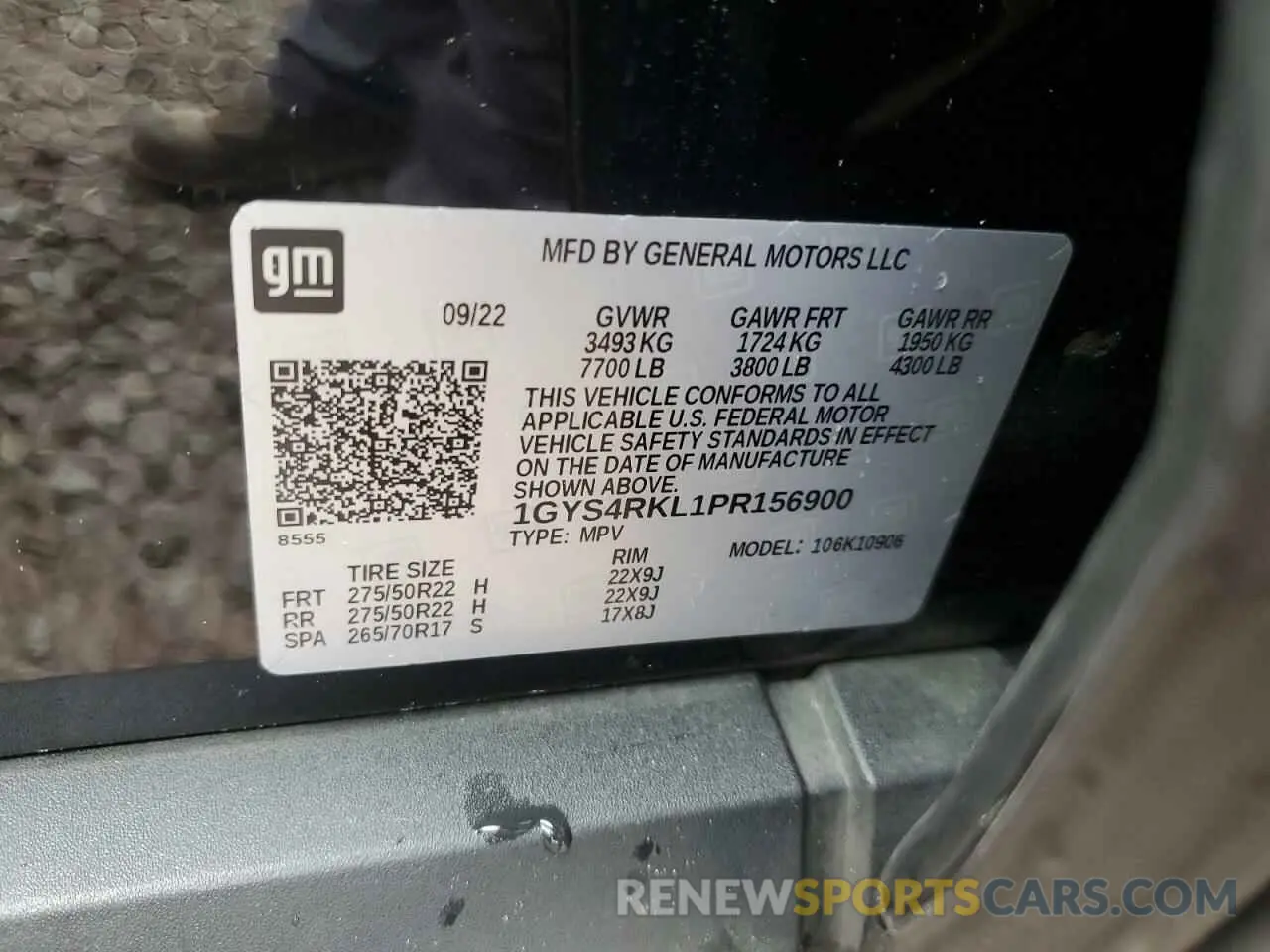 14 fotografías del automóvil dañado 1GYS4RKL1PR156900 CADILLAC ESCALADE 2023