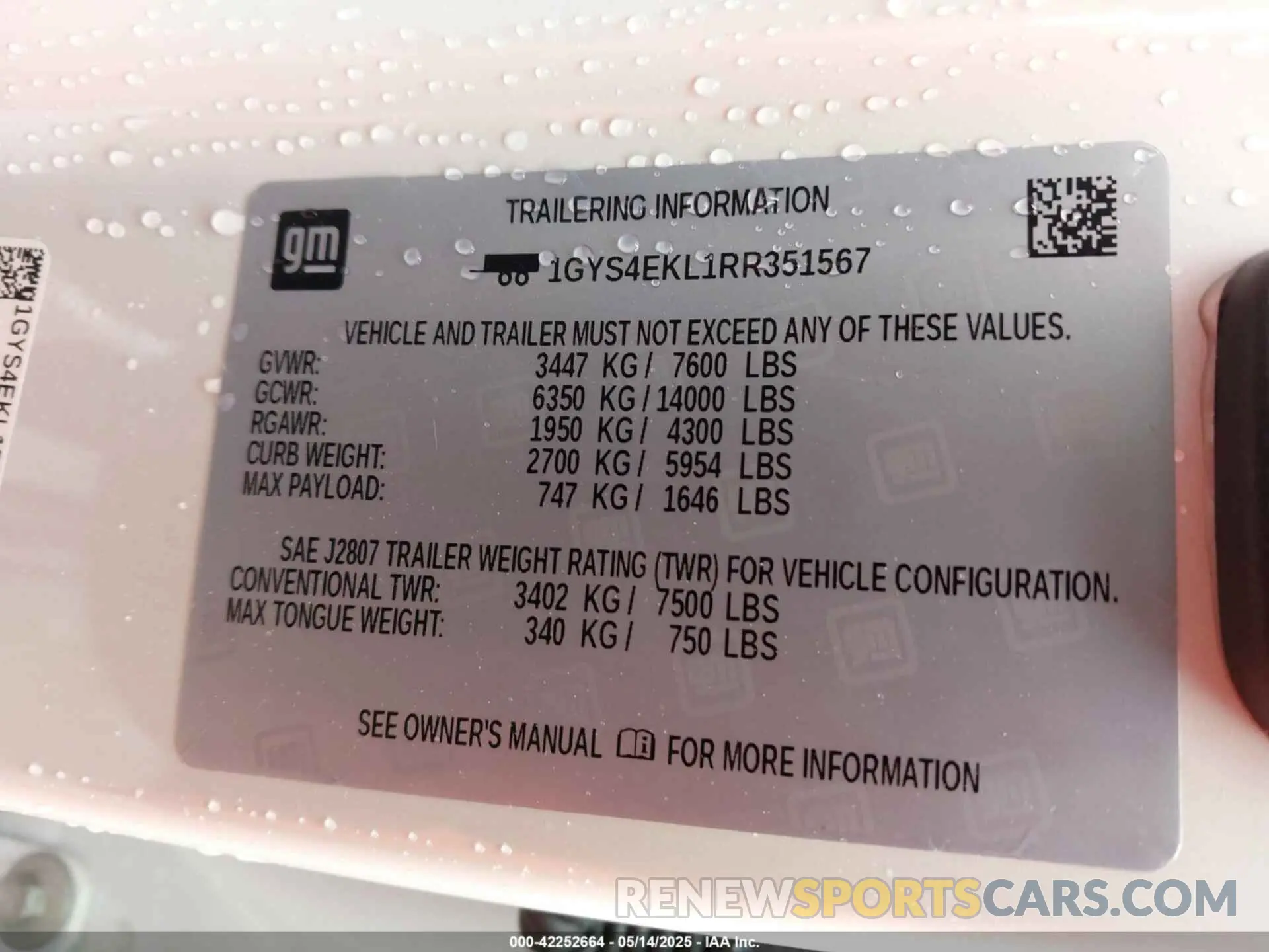 9 fotografías del automóvil dañado 1GYS4EKL1RR351567 CADILLAC ESCALADE 2024