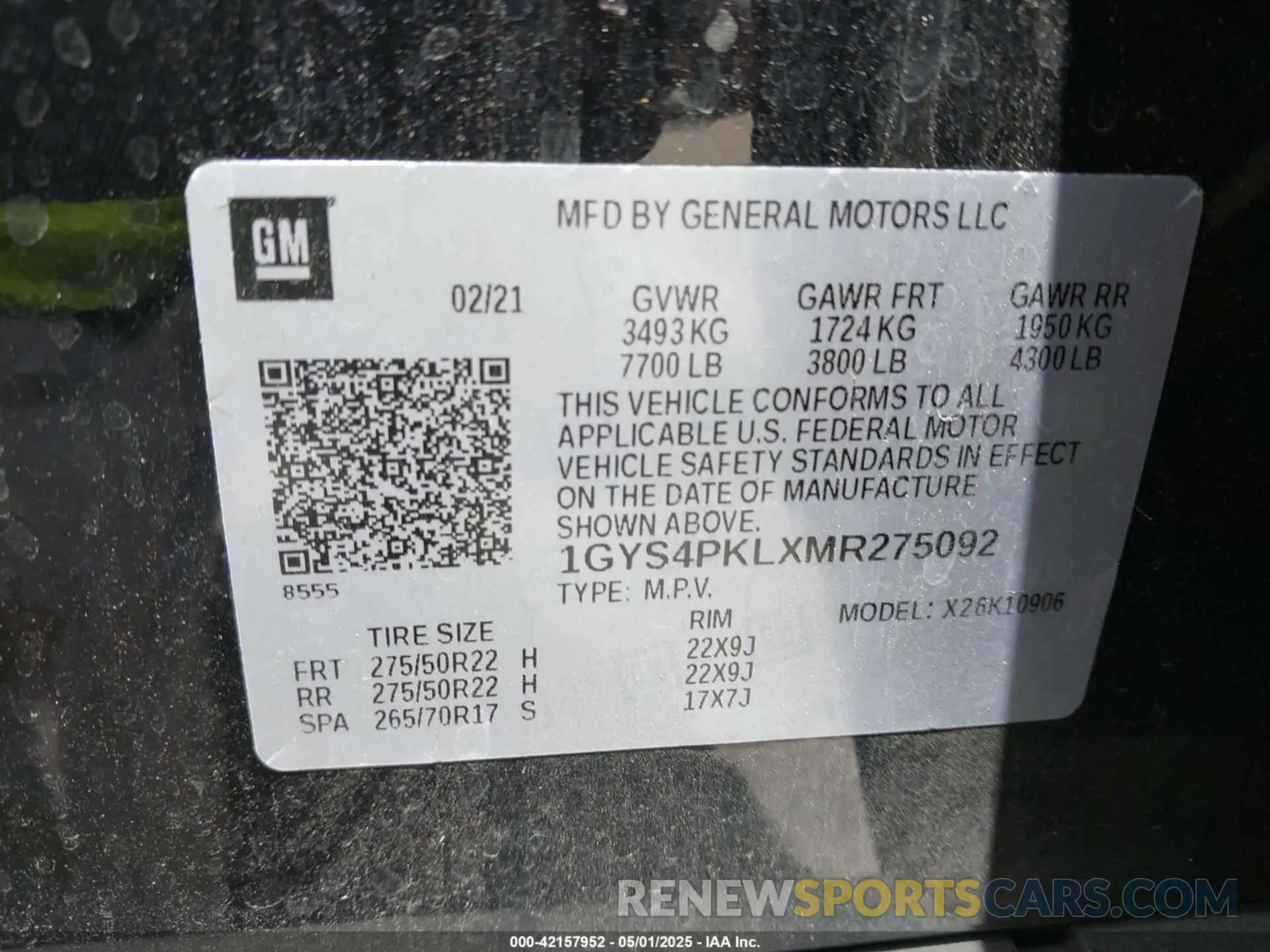 9 fotografías del automóvil dañado 1GYS4PKLXMR275092 CADILLAC ESCALADE ESV 2021