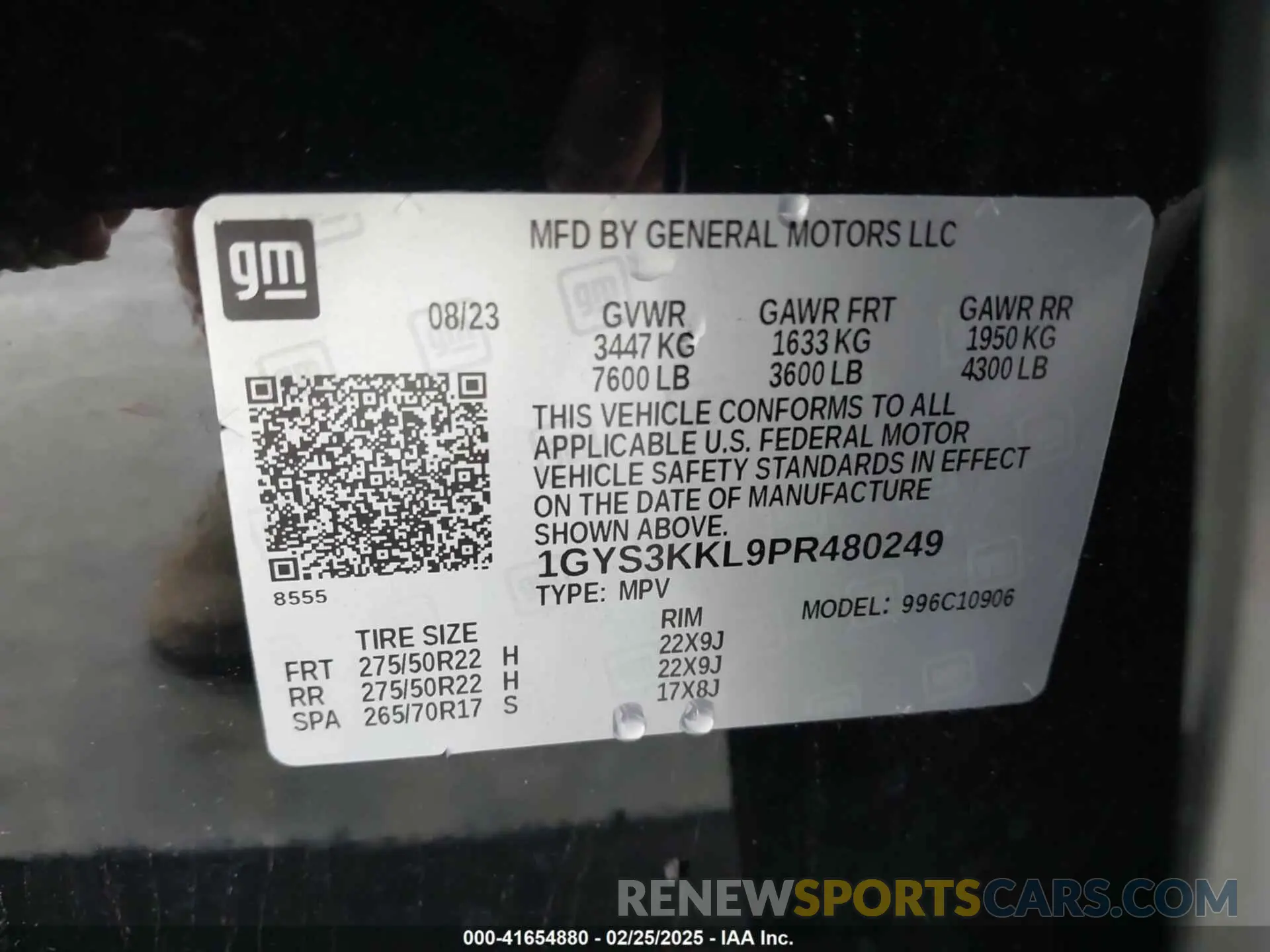 9 fotografías del automóvil dañado 1GYS3KKL9PR480249 CADILLAC ESCALADE ESV 2023