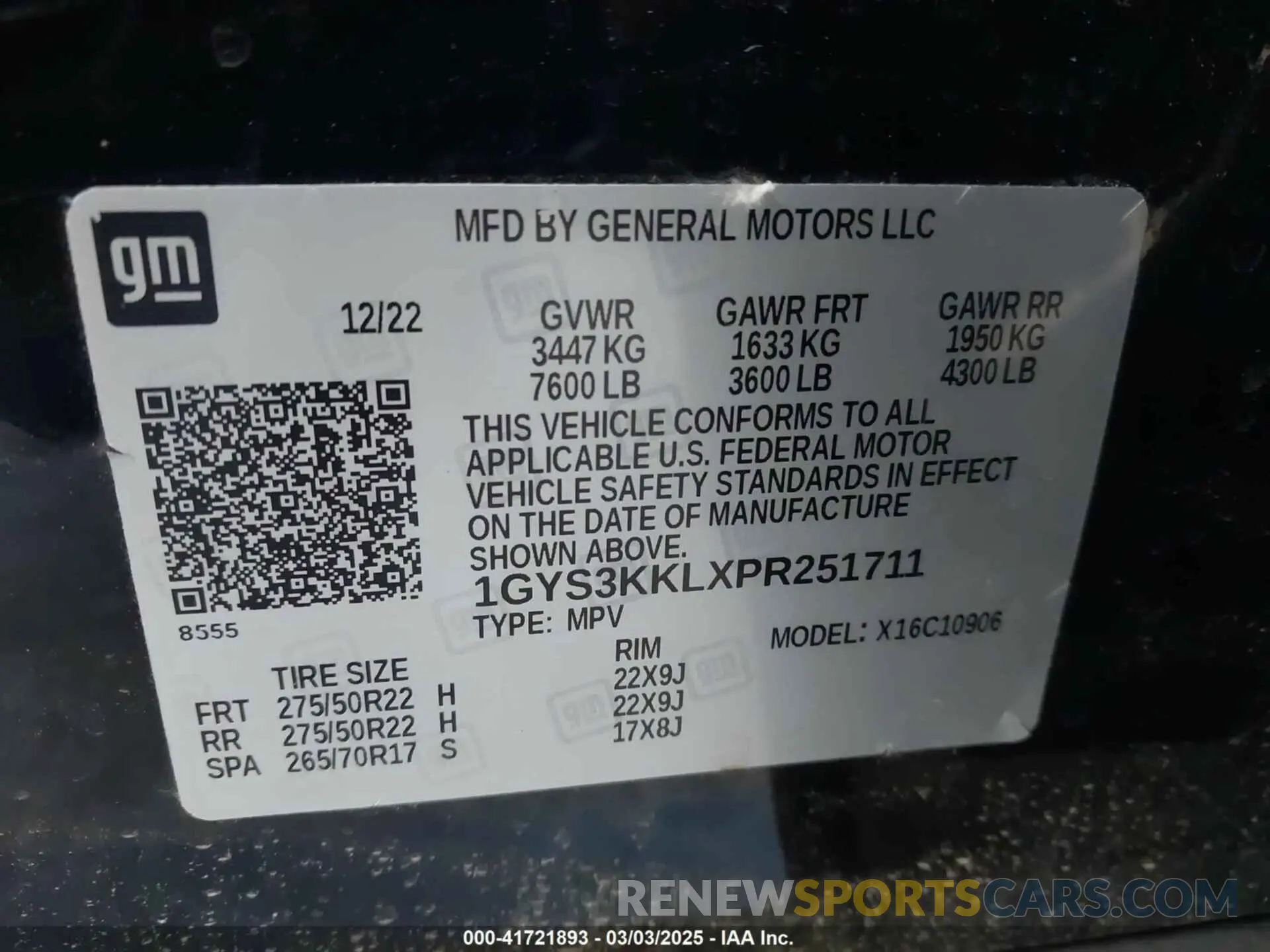 9 fotografías del automóvil dañado 1GYS3KKLXPR251711 CADILLAC ESCALADE ESV 2023