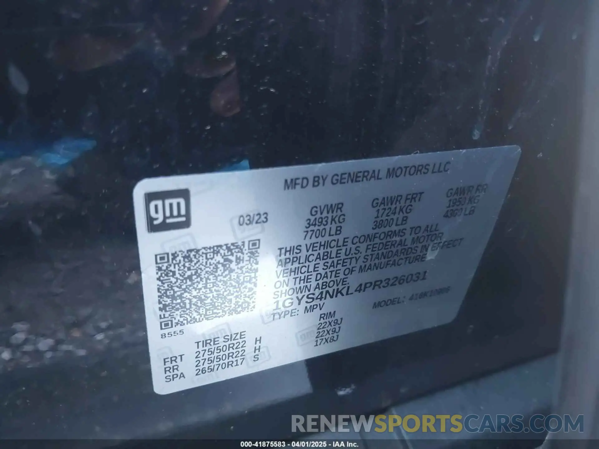 9 fotografías del automóvil dañado 1GYS4NKL4PR326031 CADILLAC ESCALADE ESV 2023