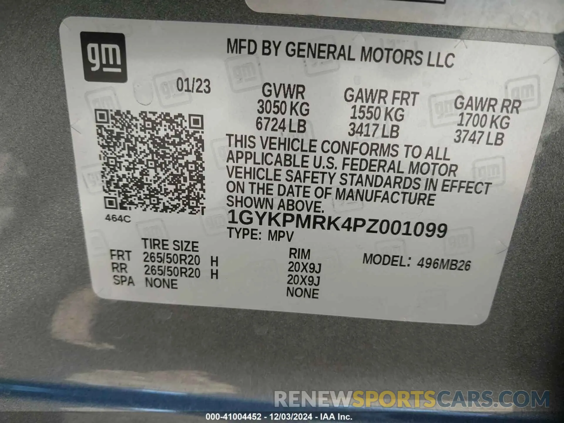 9 fotografías del automóvil dañado 1GYKPMRK4PZ001099 CADILLAC LYRIQ 2023