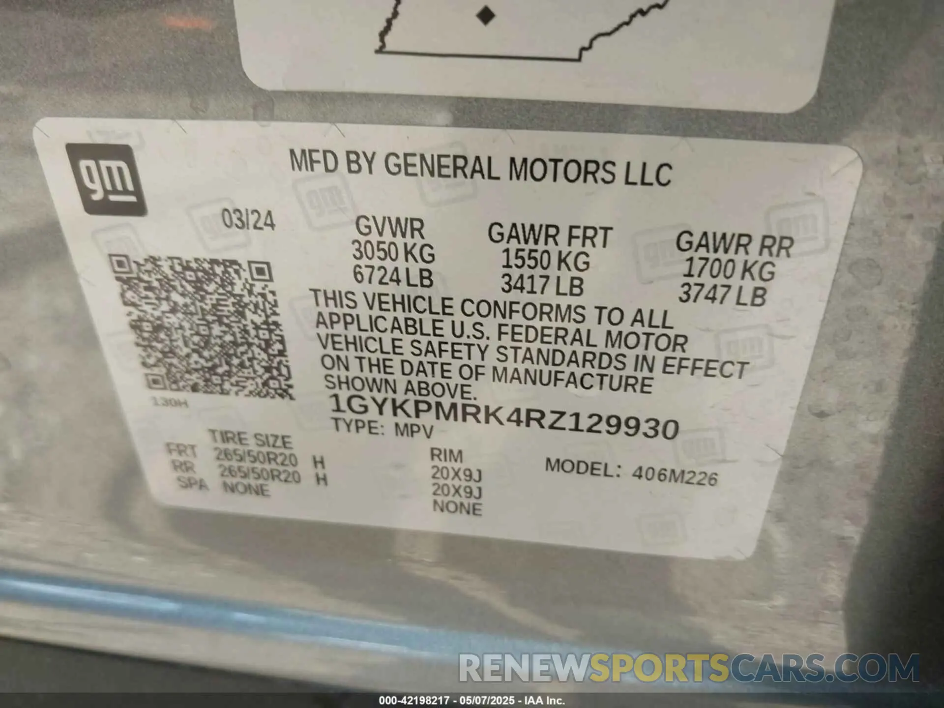 9 fotografías del automóvil dañado 1GYKPMRK4RZ129930 CADILLAC LYRIQ 2024
