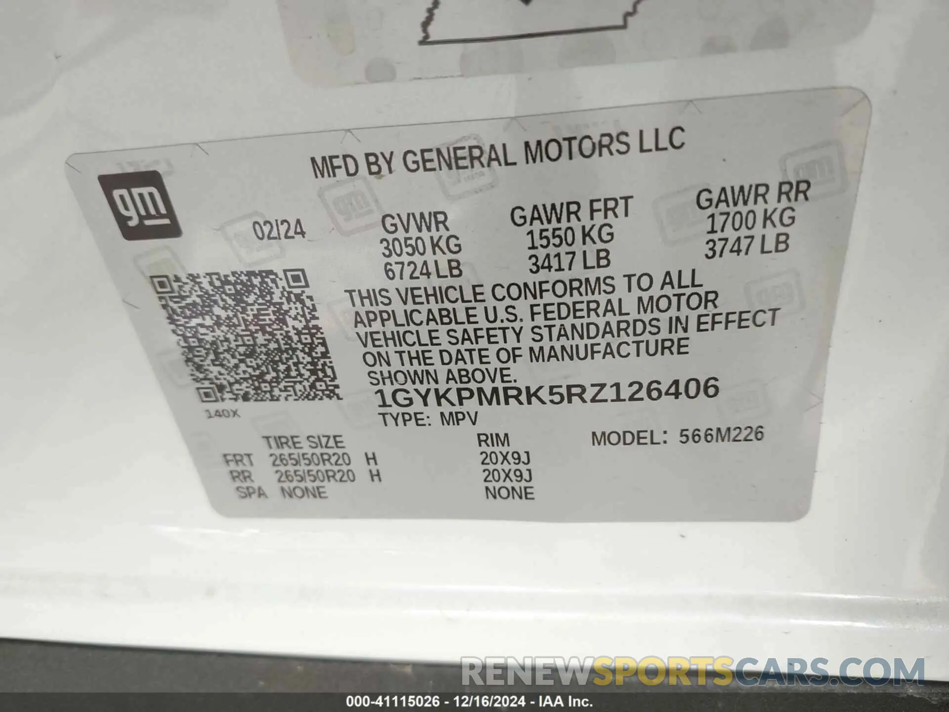 9 fotografías del automóvil dañado 1GYKPMRK5RZ126406 CADILLAC LYRIQ 2024
