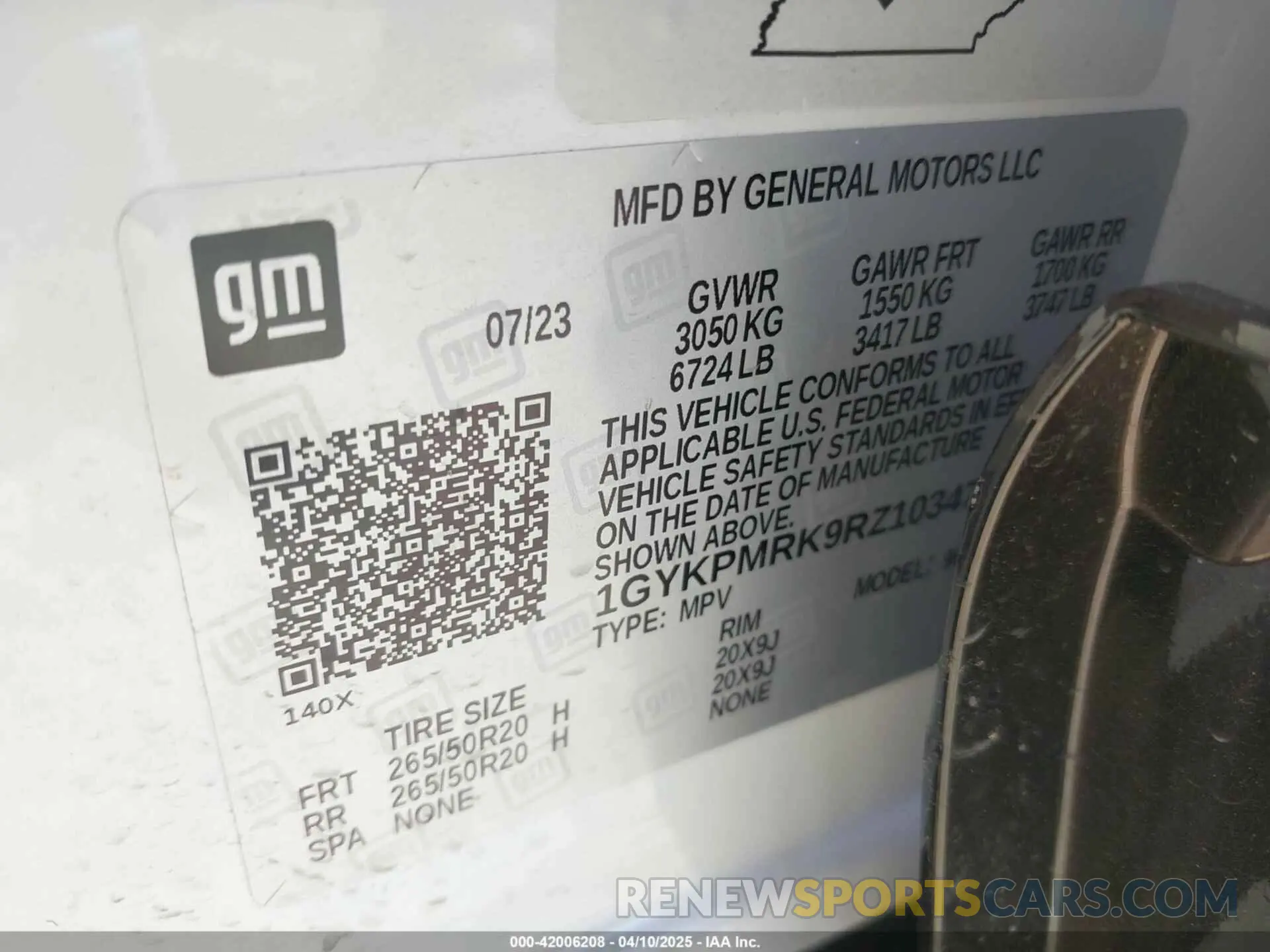 9 fotografías del automóvil dañado 1GYKPMRK9RZ103470 CADILLAC LYRIQ 2024