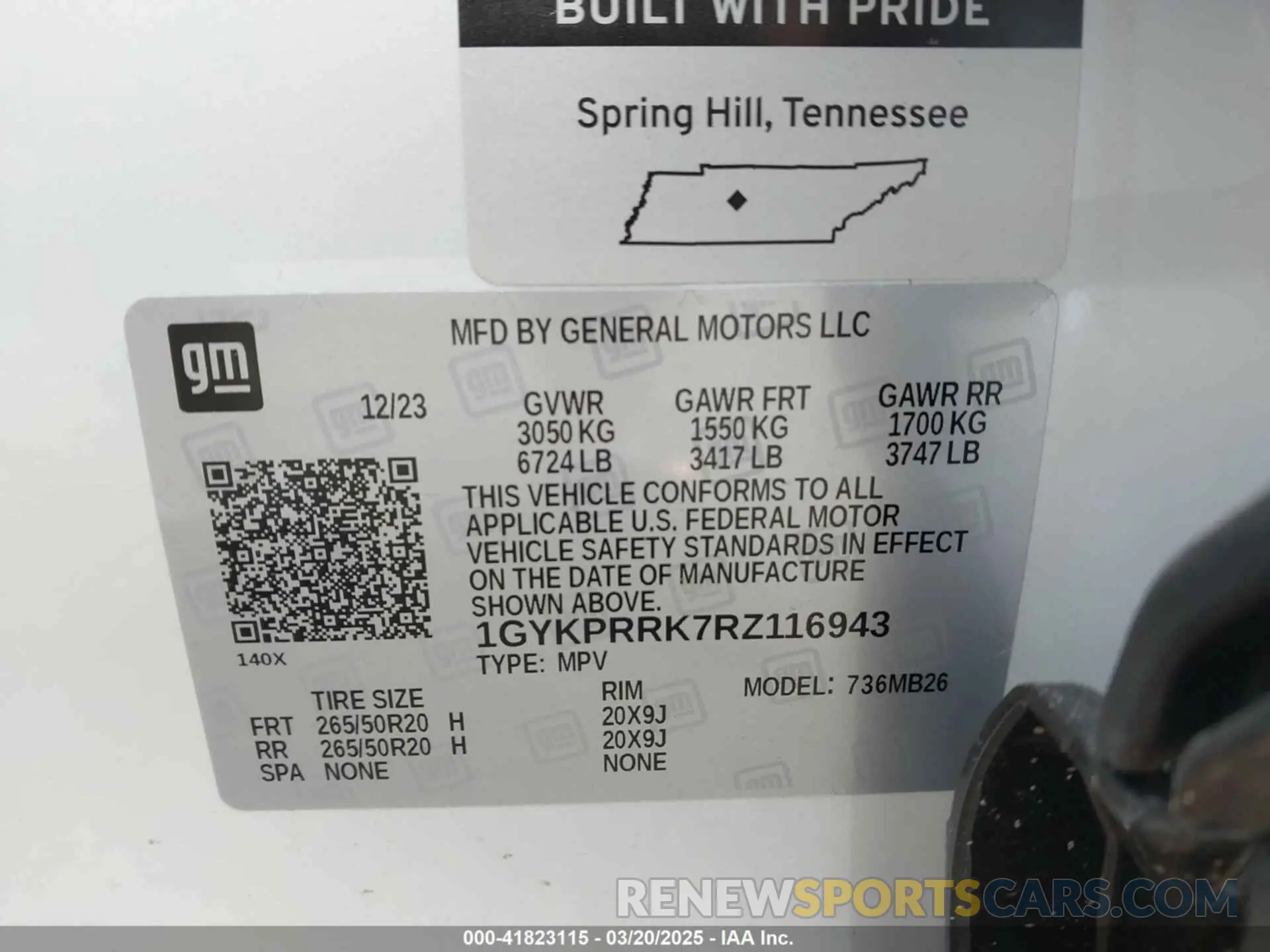 9 fotografías del automóvil dañado 1GYKPRRK7RZ116943 CADILLAC LYRIQ 2024