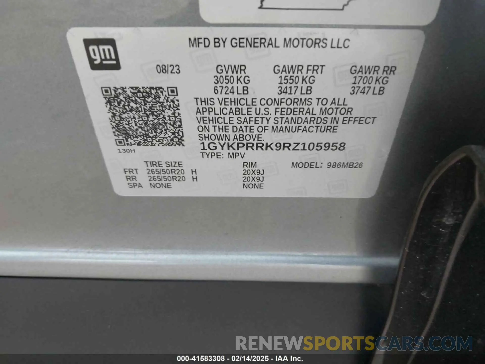 9 fotografías del automóvil dañado 1GYKPRRK9RZ105958 CADILLAC LYRIQ 2024