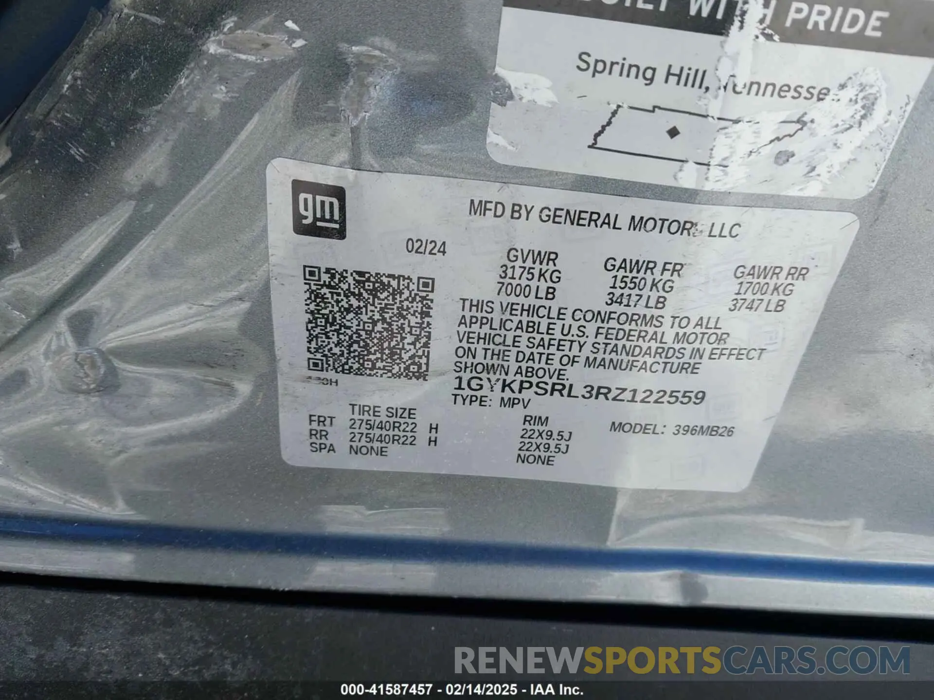 9 fotografías del automóvil dañado 1GYKPSRL3RZ122559 CADILLAC LYRIQ 2024