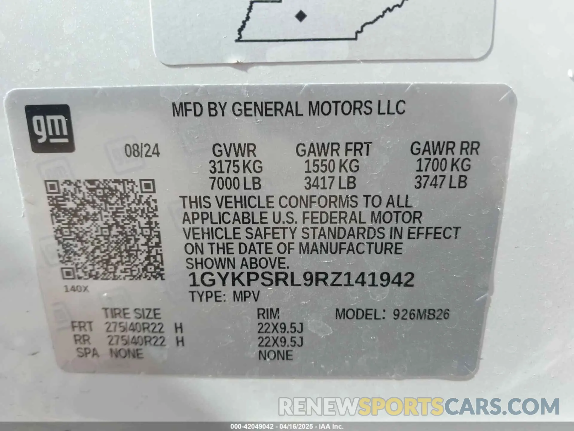 9 fotografías del automóvil dañado 1GYKPSRL9RZ141942 CADILLAC LYRIQ 2024