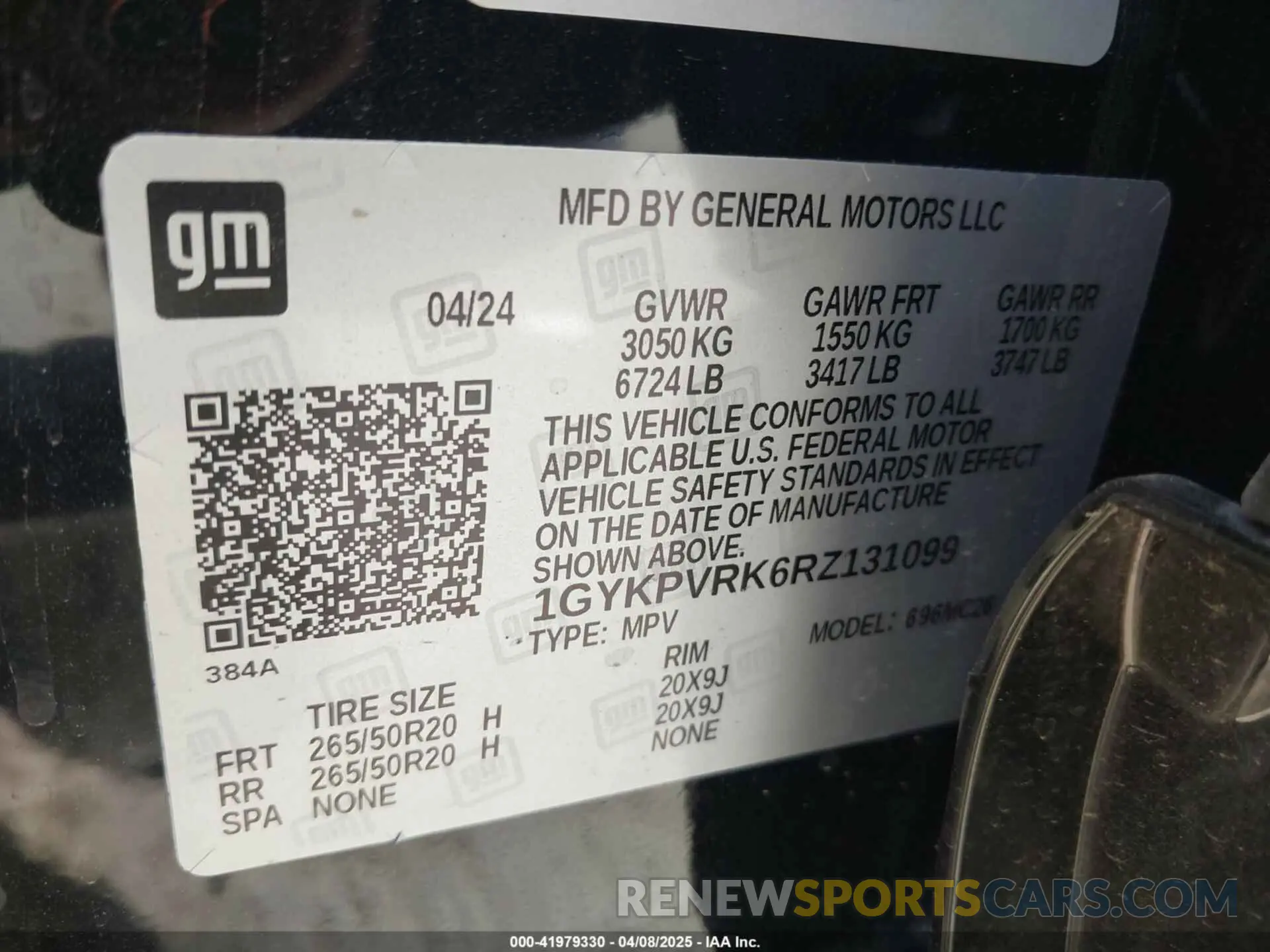 9 fotografías del automóvil dañado 1GYKPVRK6RZ131099 CADILLAC LYRIQ 2024