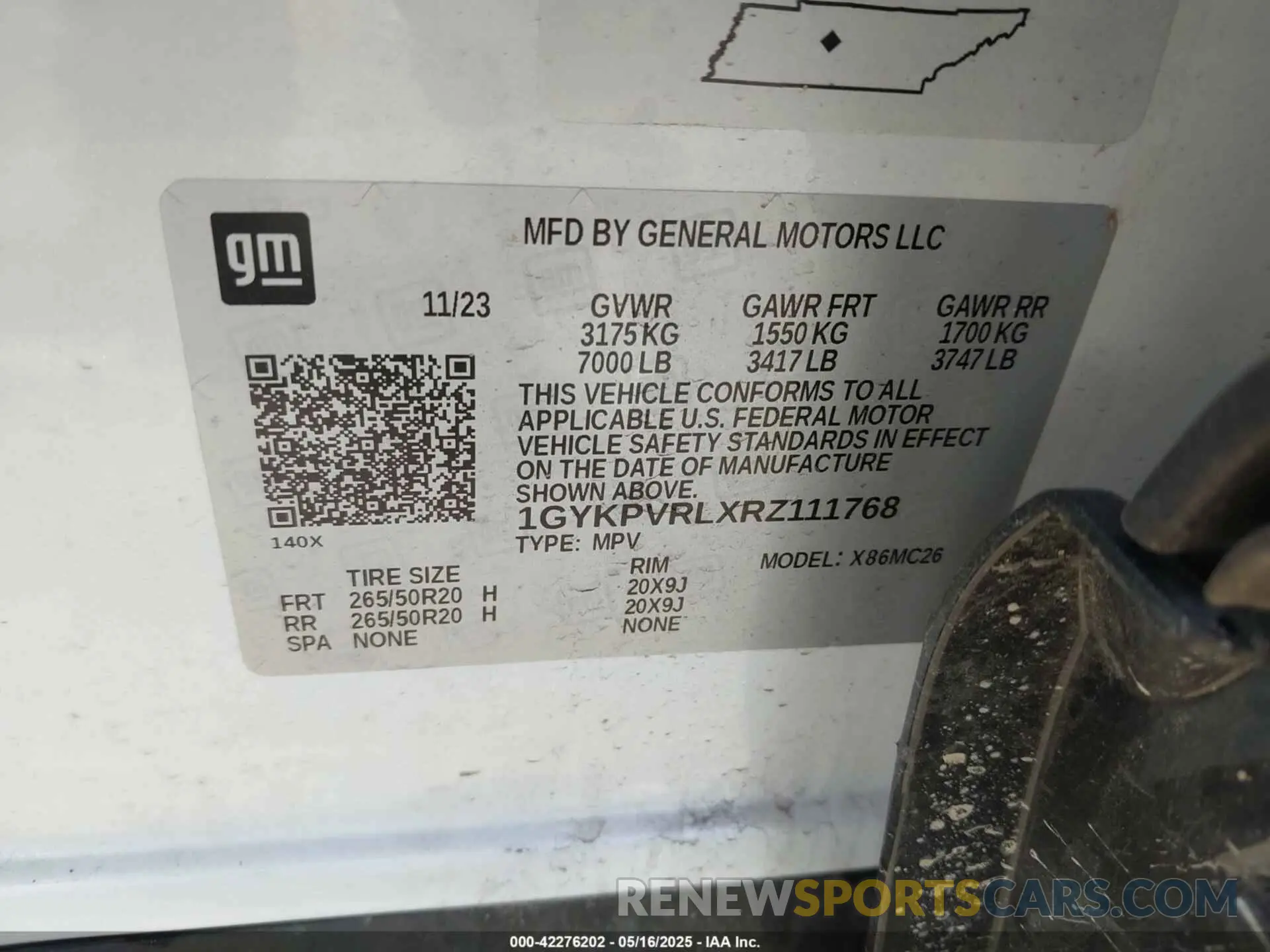 9 fotografías del automóvil dañado 1GYKPVRLXRZ111768 CADILLAC LYRIQ 2024