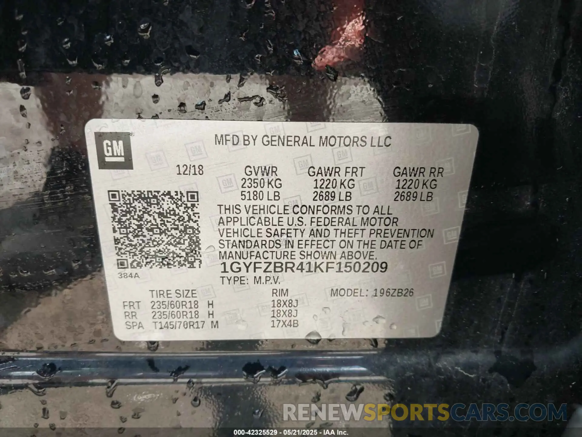 9 fotografías del automóvil dañado 1GYFZBR41KF150209 CADILLAC XT4 2019