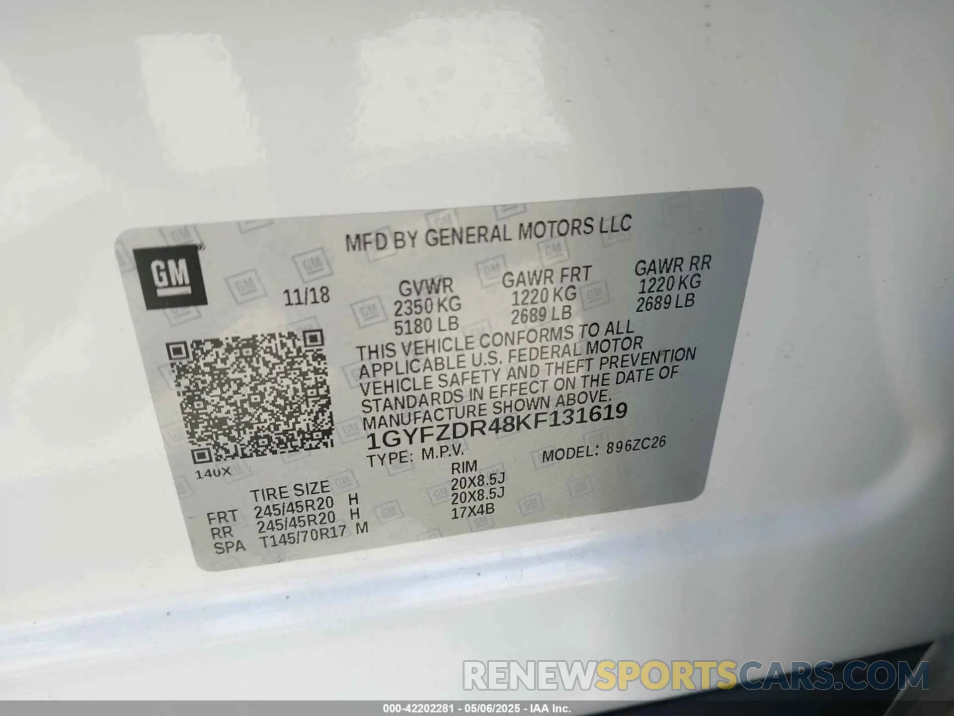 9 fotografías del automóvil dañado 1GYFZDR48KF131619 CADILLAC XT4 2019