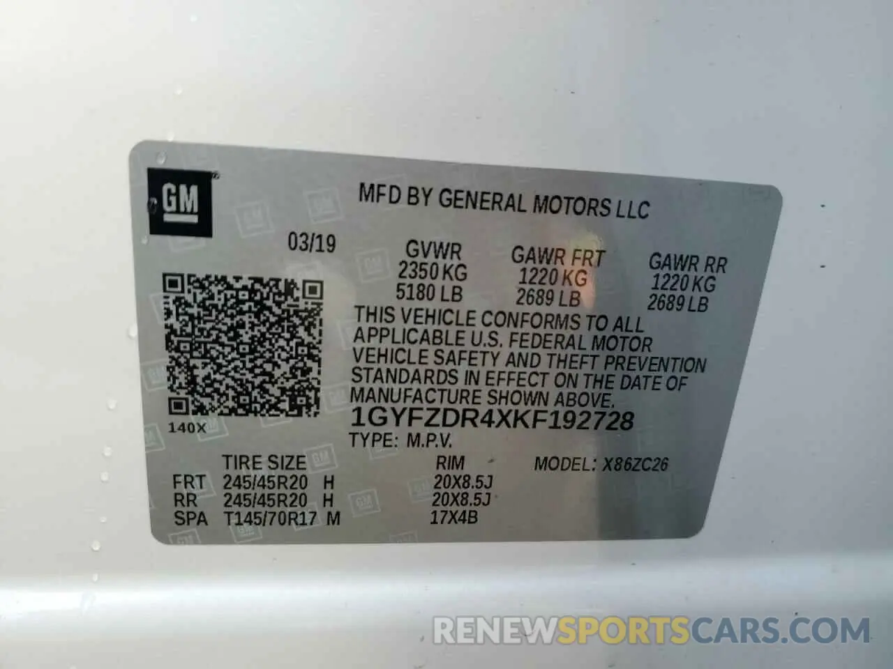14 fotografías del automóvil dañado 1GYFZDR4XKF192728 CADILLAC XT4 2019
