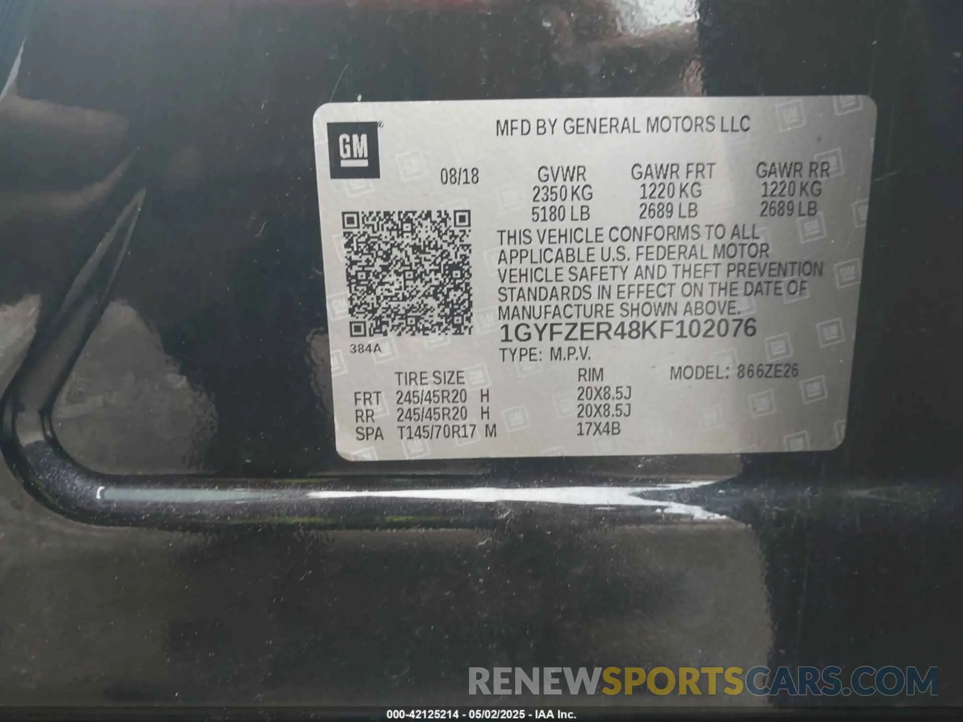 9 fotografías del automóvil dañado 1GYFZER48KF102076 CADILLAC XT4 2019