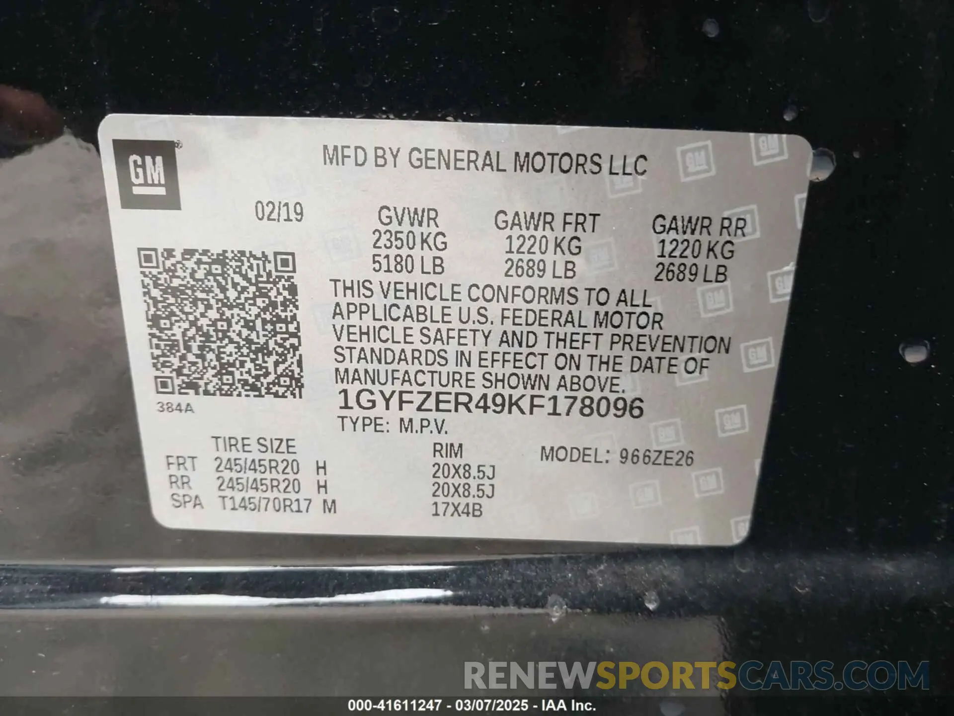 9 fotografías del automóvil dañado 1GYFZER49KF178096 CADILLAC XT4 2019