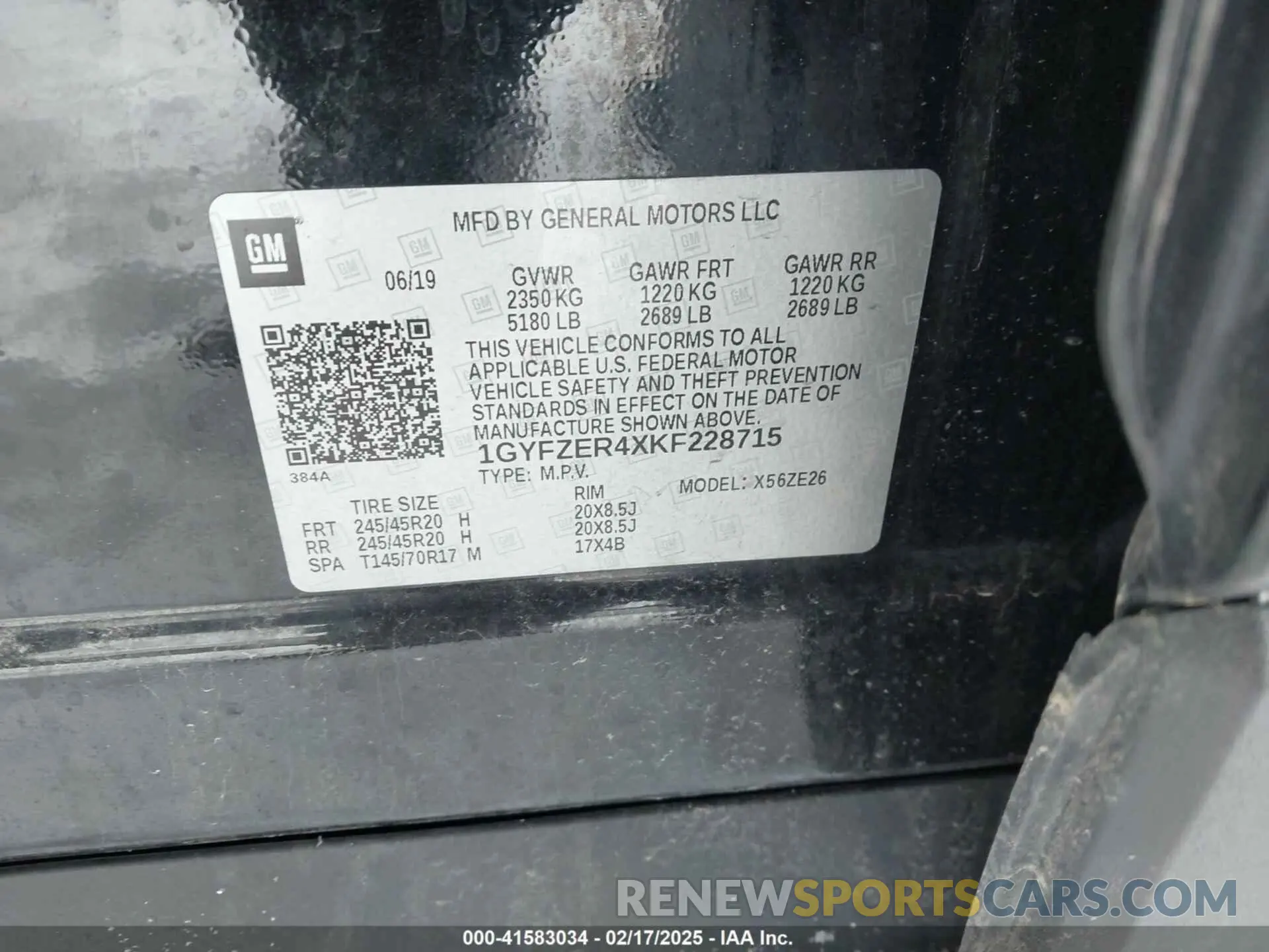 9 fotografías del automóvil dañado 1GYFZER4XKF228715 CADILLAC XT4 2019