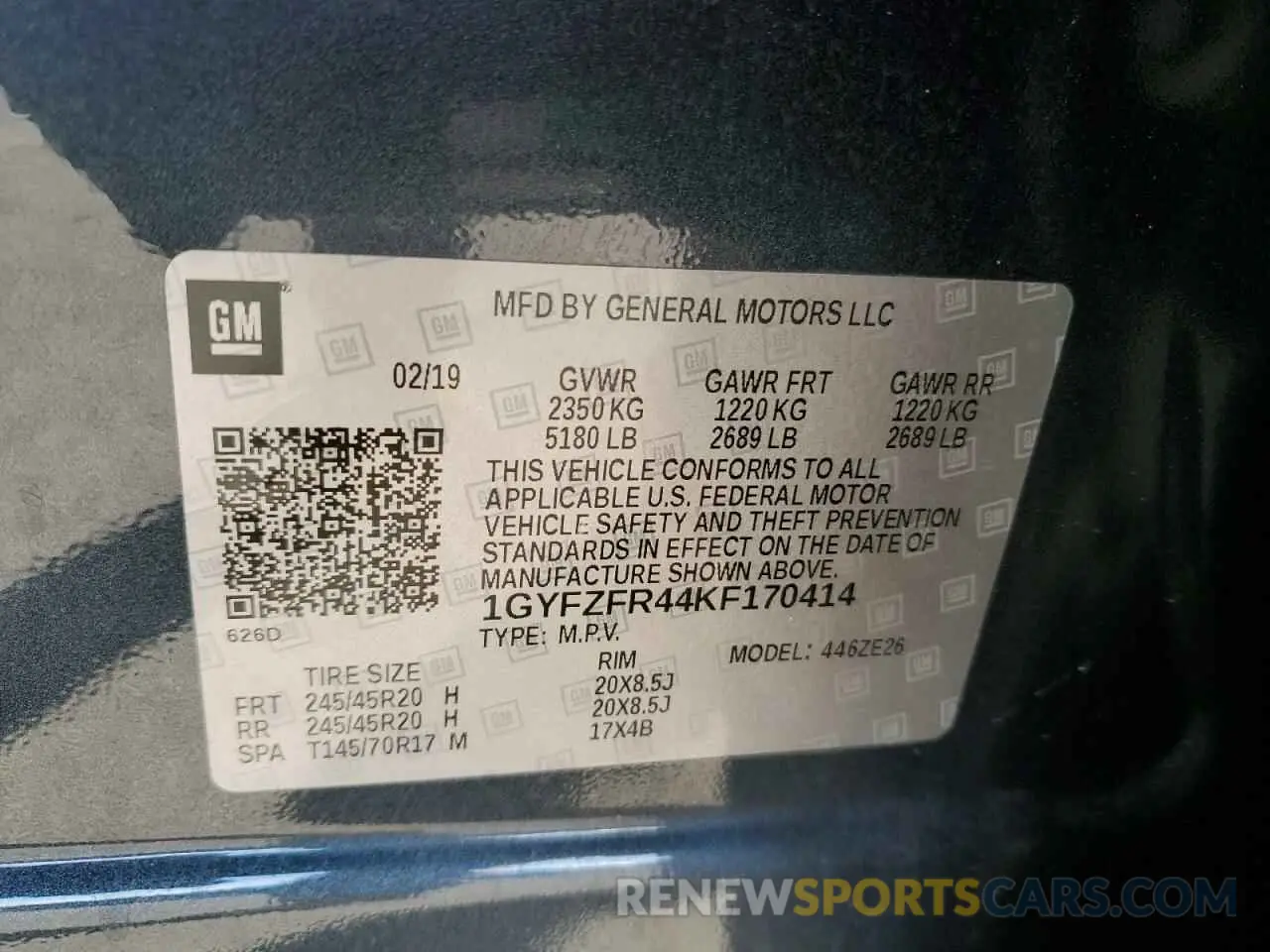 13 fotografías del automóvil dañado 1GYFZFR44KF170414 CADILLAC XT4 2019
