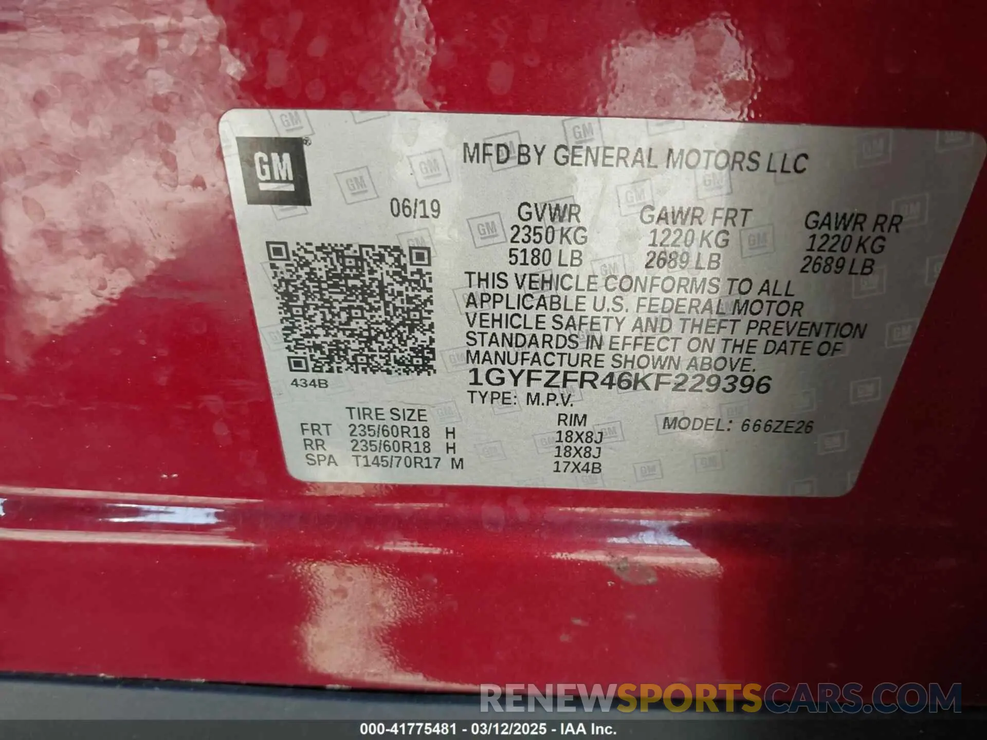 9 fotografías del automóvil dañado 1GYFZFR46KF229396 CADILLAC XT4 2019