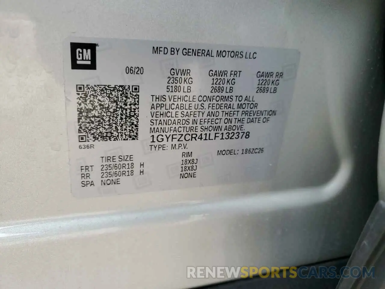 13 fotografías del automóvil dañado 1GYFZCR41LF132378 CADILLAC XT4 2020