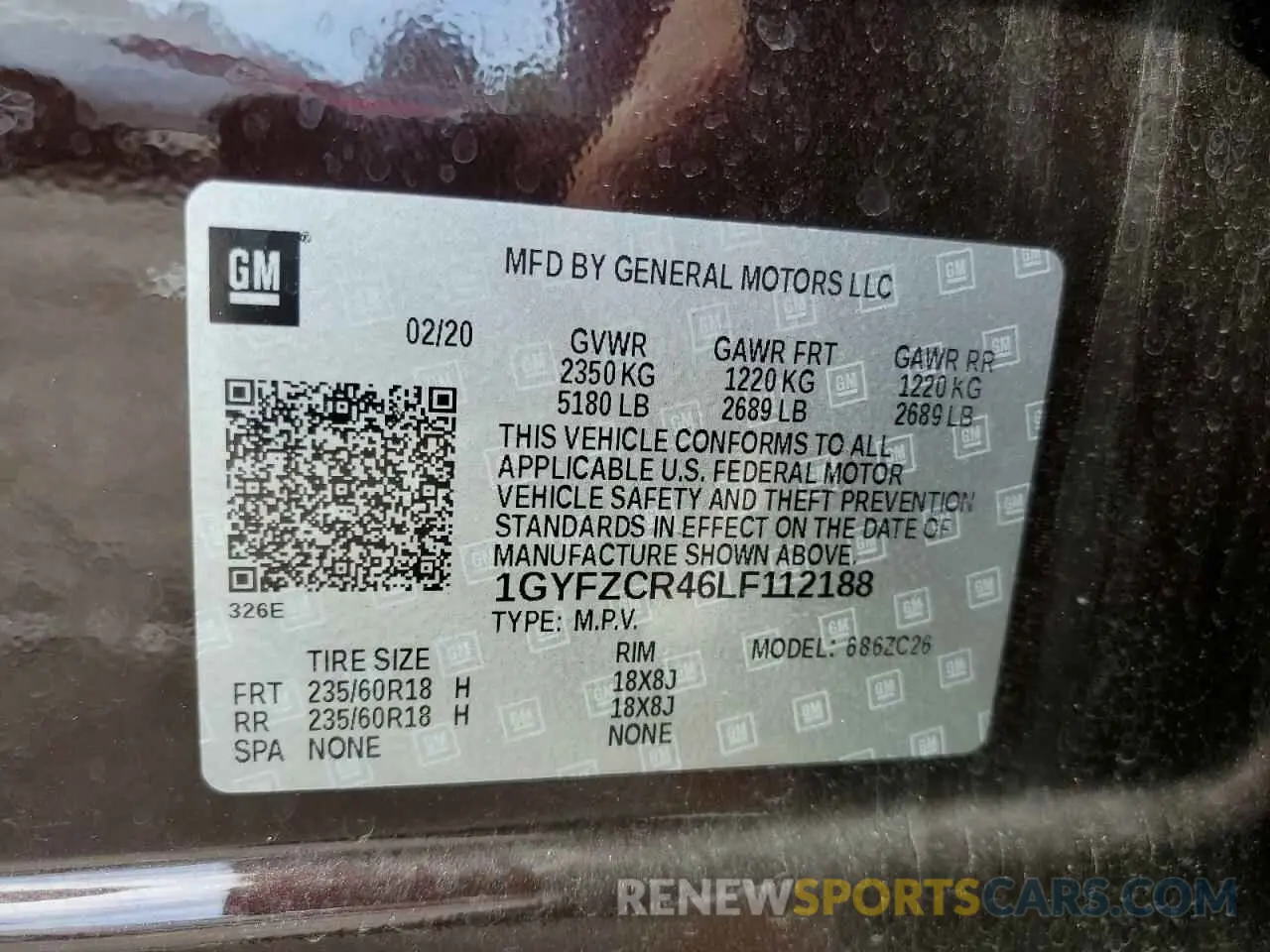 15 fotografías del automóvil dañado 1GYFZCR46LF112188 CADILLAC XT4 2020