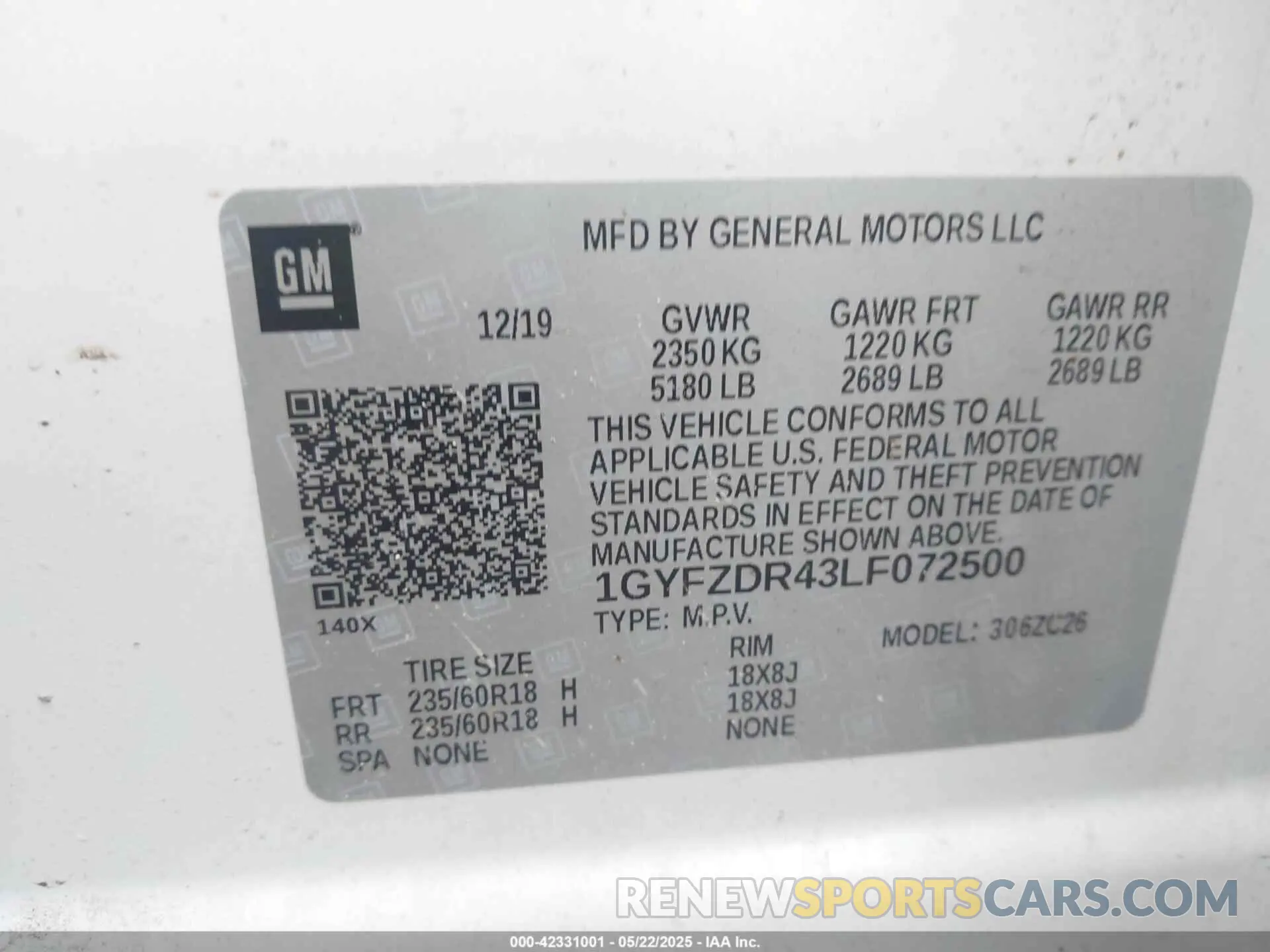 9 fotografías del automóvil dañado 1GYFZDR43LF072500 CADILLAC XT4 2020