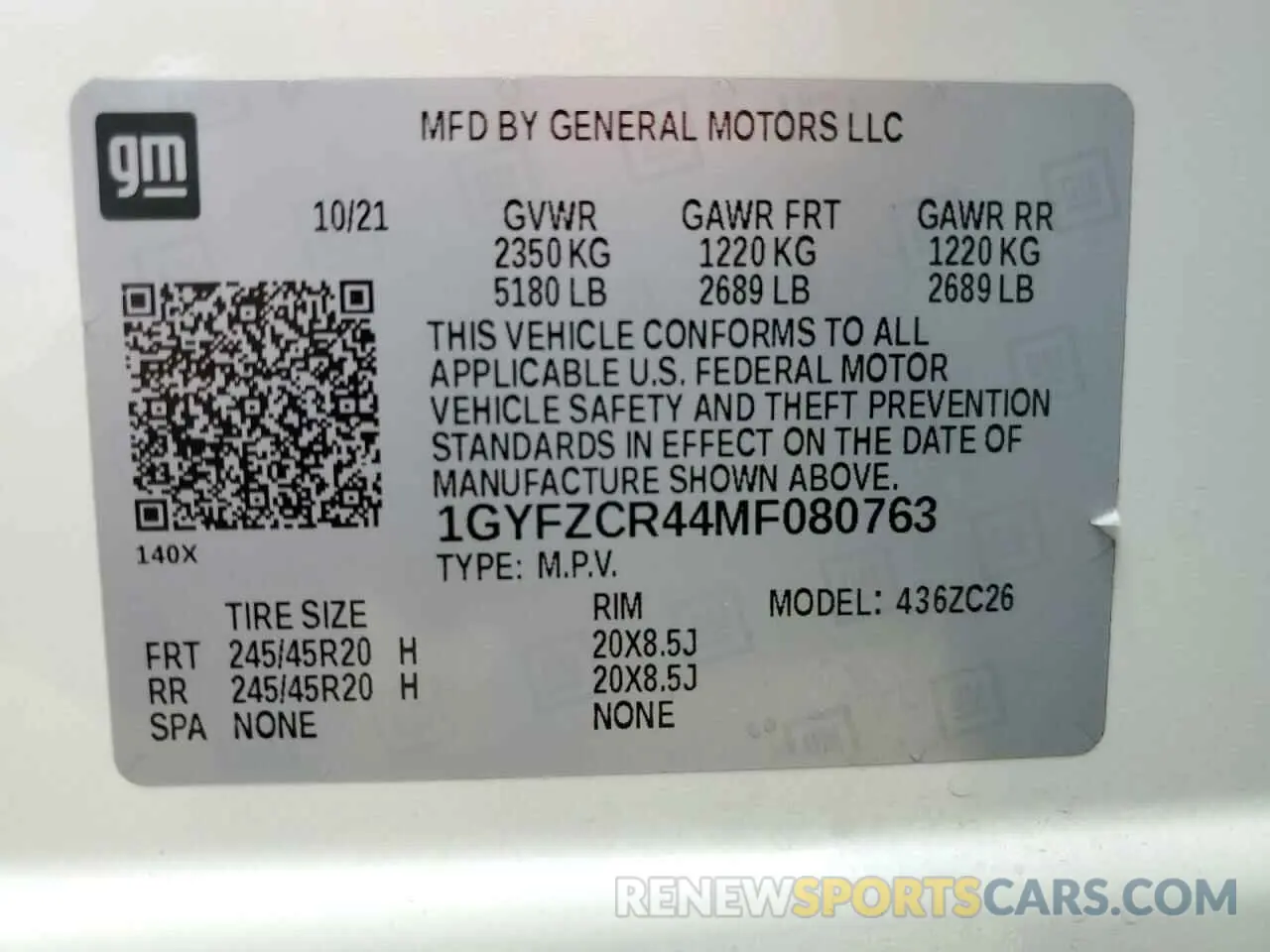 14 fotografías del automóvil dañado 1GYFZCR44MF080763 CADILLAC XT4 2021