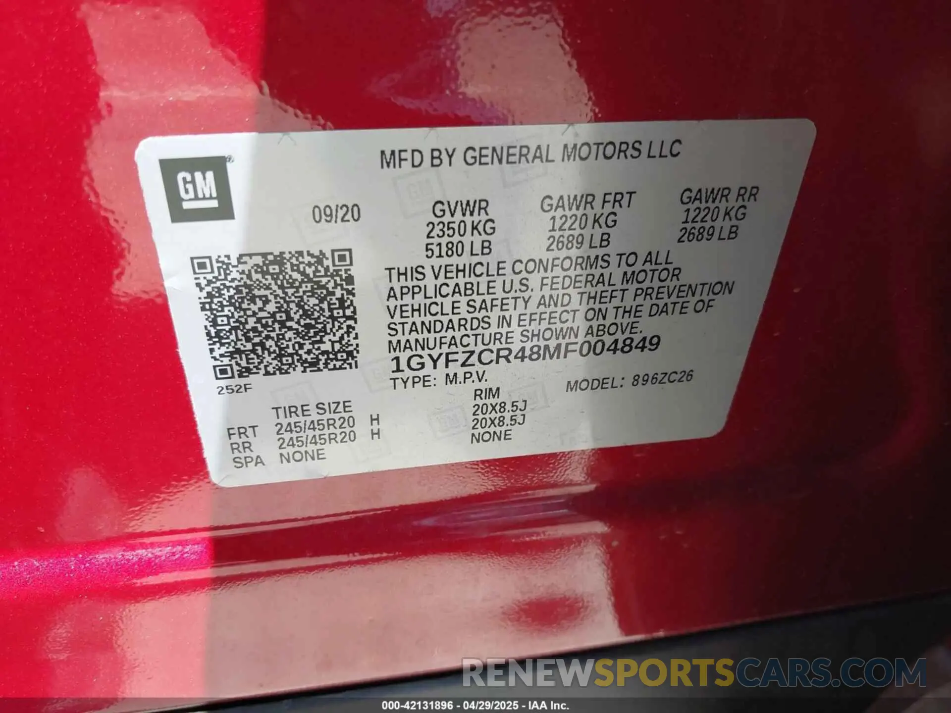 9 fotografías del automóvil dañado 1GYFZCR48MF004849 CADILLAC XT4 2021