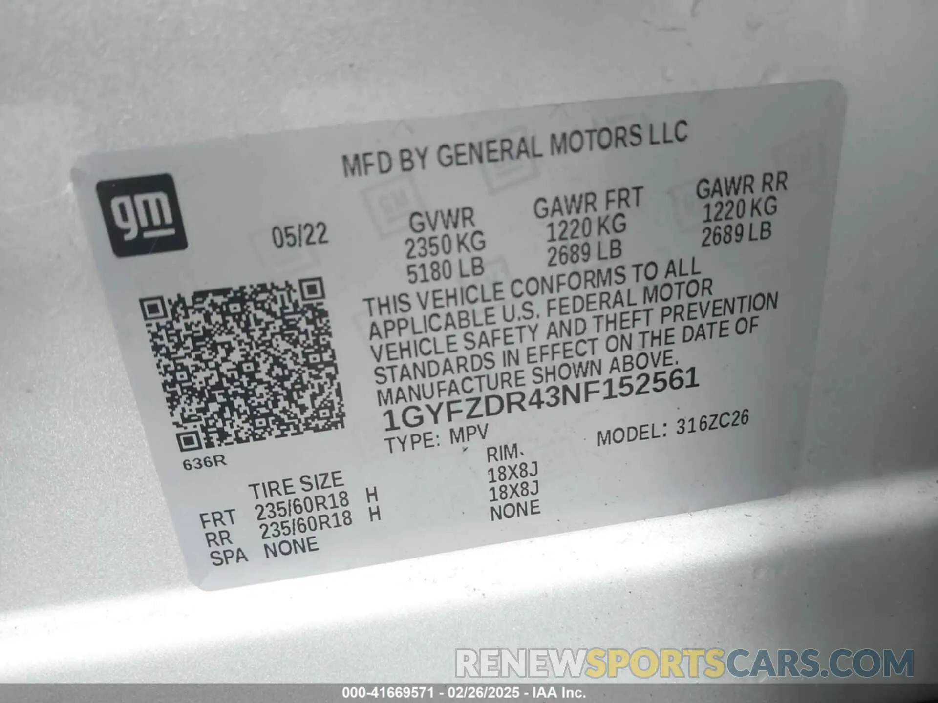 9 fotografías del automóvil dañado 1GYFZDR43NF152561 CADILLAC XT4 2022
