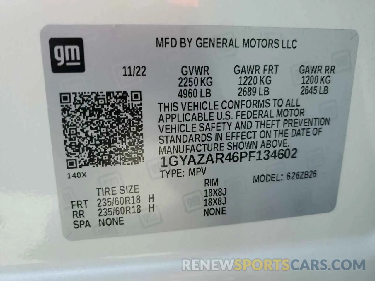 13 fotografías del automóvil dañado 1GYAZAR46PF134602 CADILLAC XT4 2023