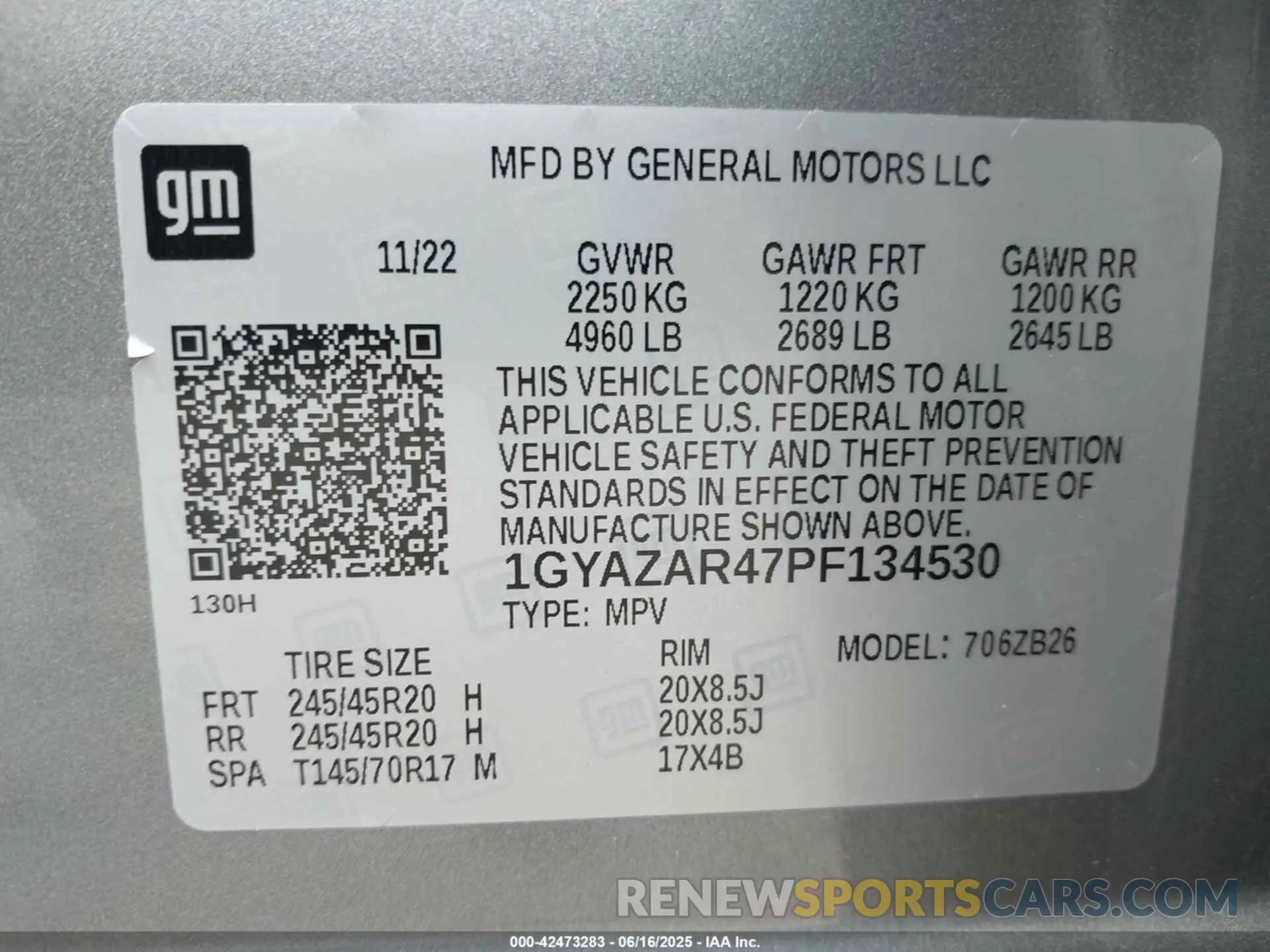 9 fotografías del automóvil dañado 1GYAZAR47PF134530 CADILLAC XT4 2023